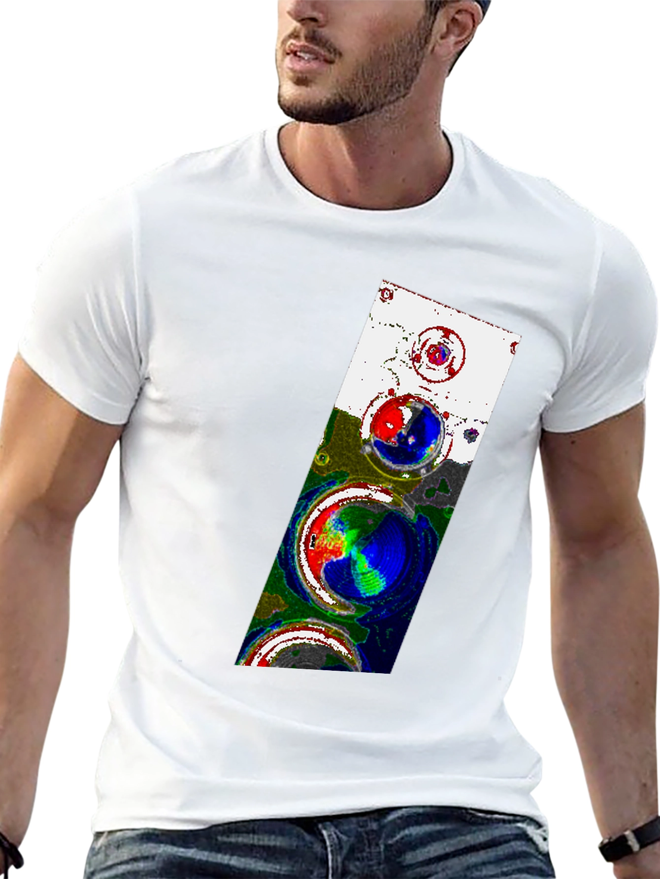 Black Abstract Pattern Black T-Shirt view 13