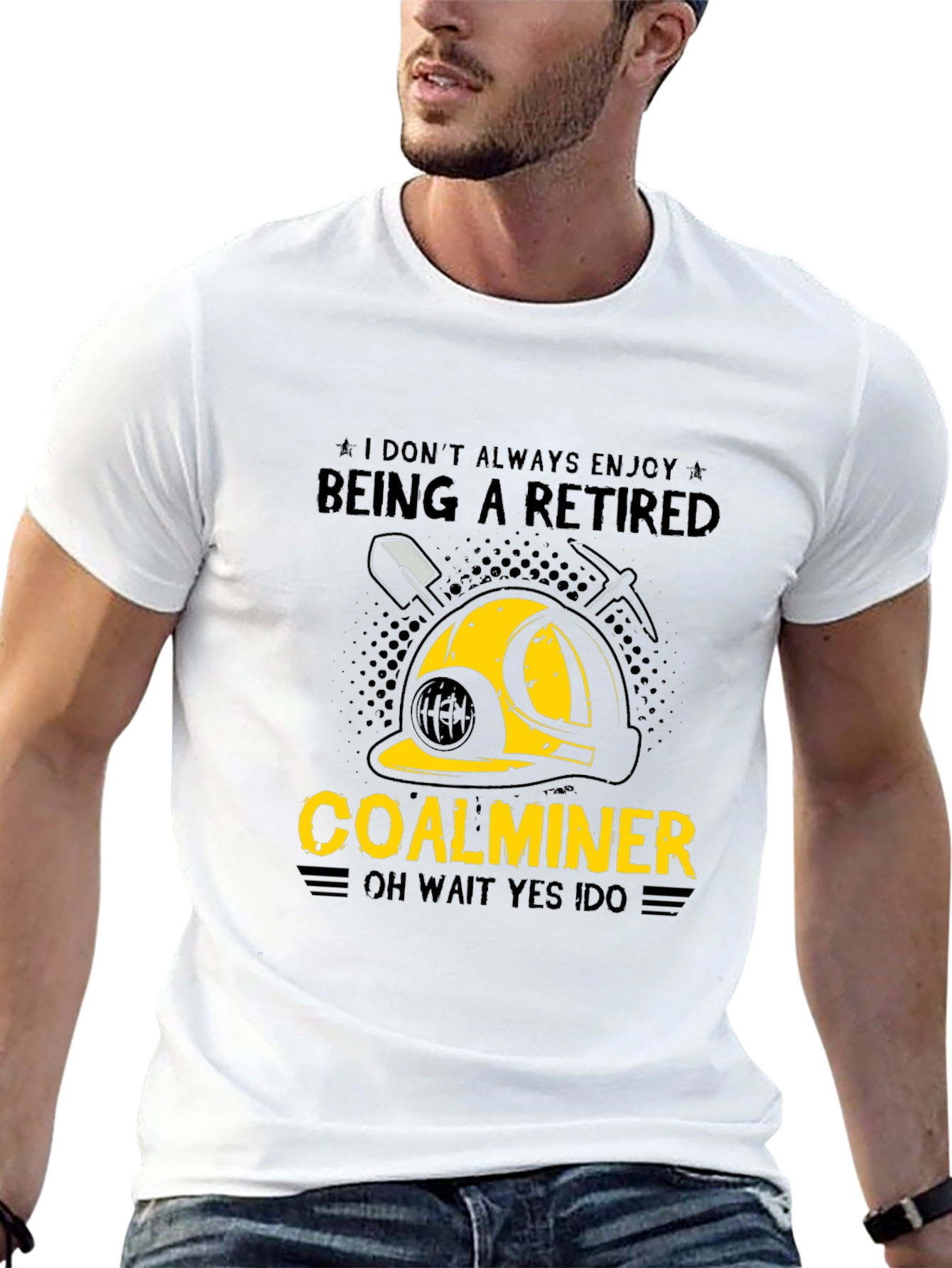 Black Retired Coal Miner Graphic T-Shirt view 13