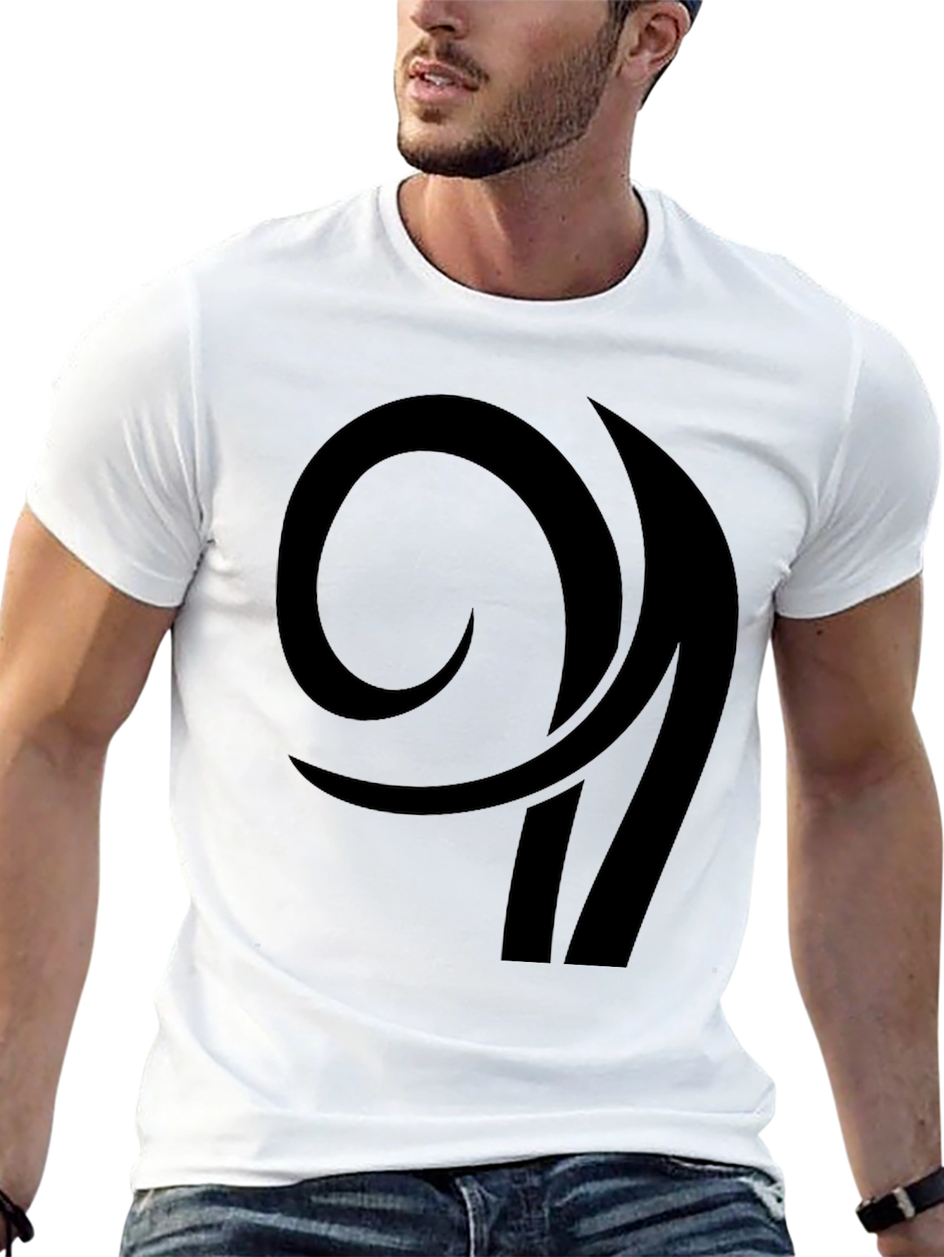 Black Abstract Graphic Black T-Shirt view 13