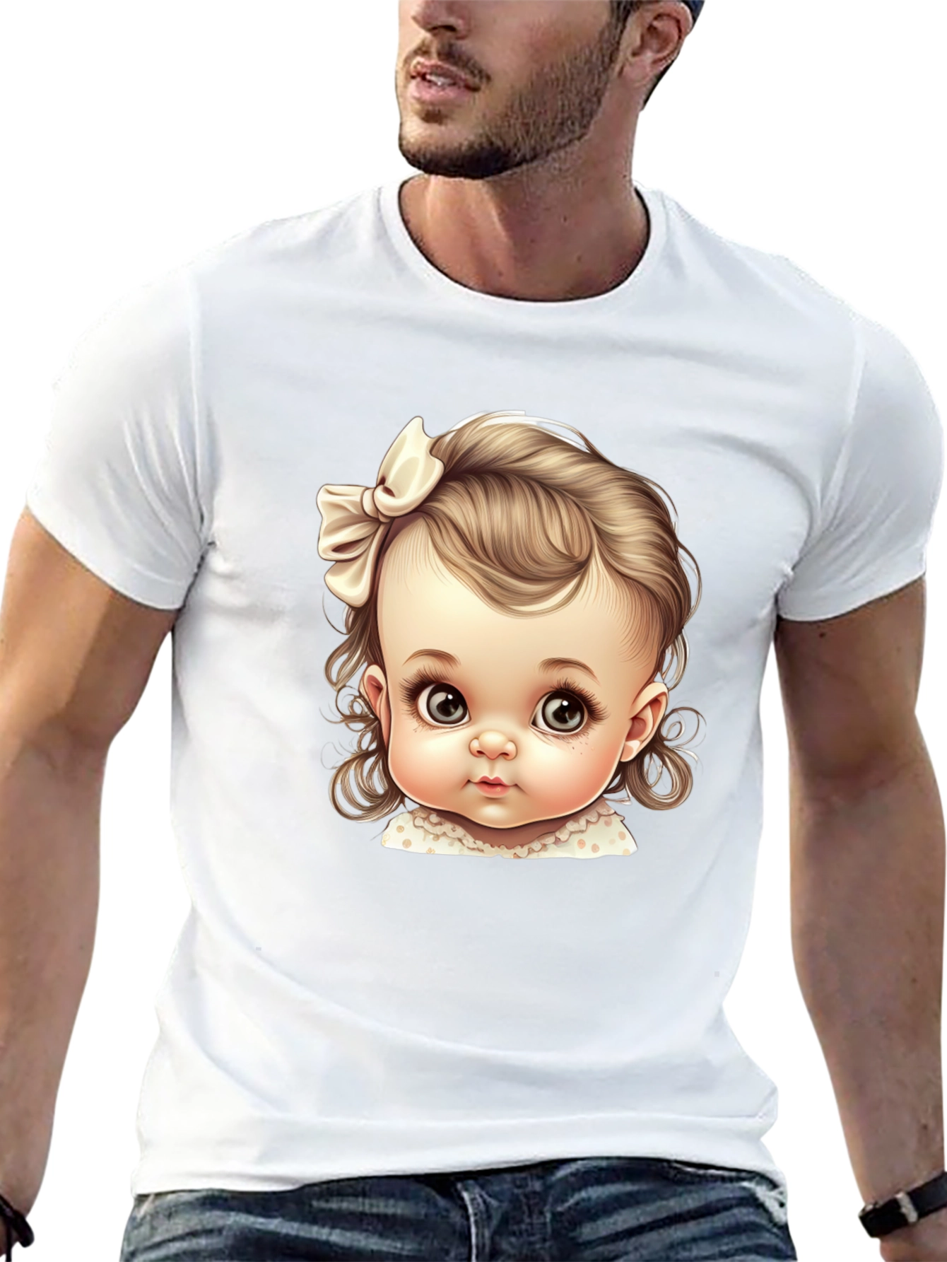 Black Baby Doll Graphic Tee - Cute & Stylish Black T-Shirt view 13