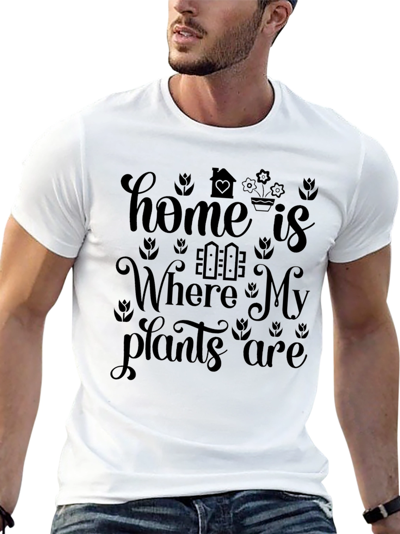 Black Home is Where My Plants Are - Graphic T-Shirt view 13
