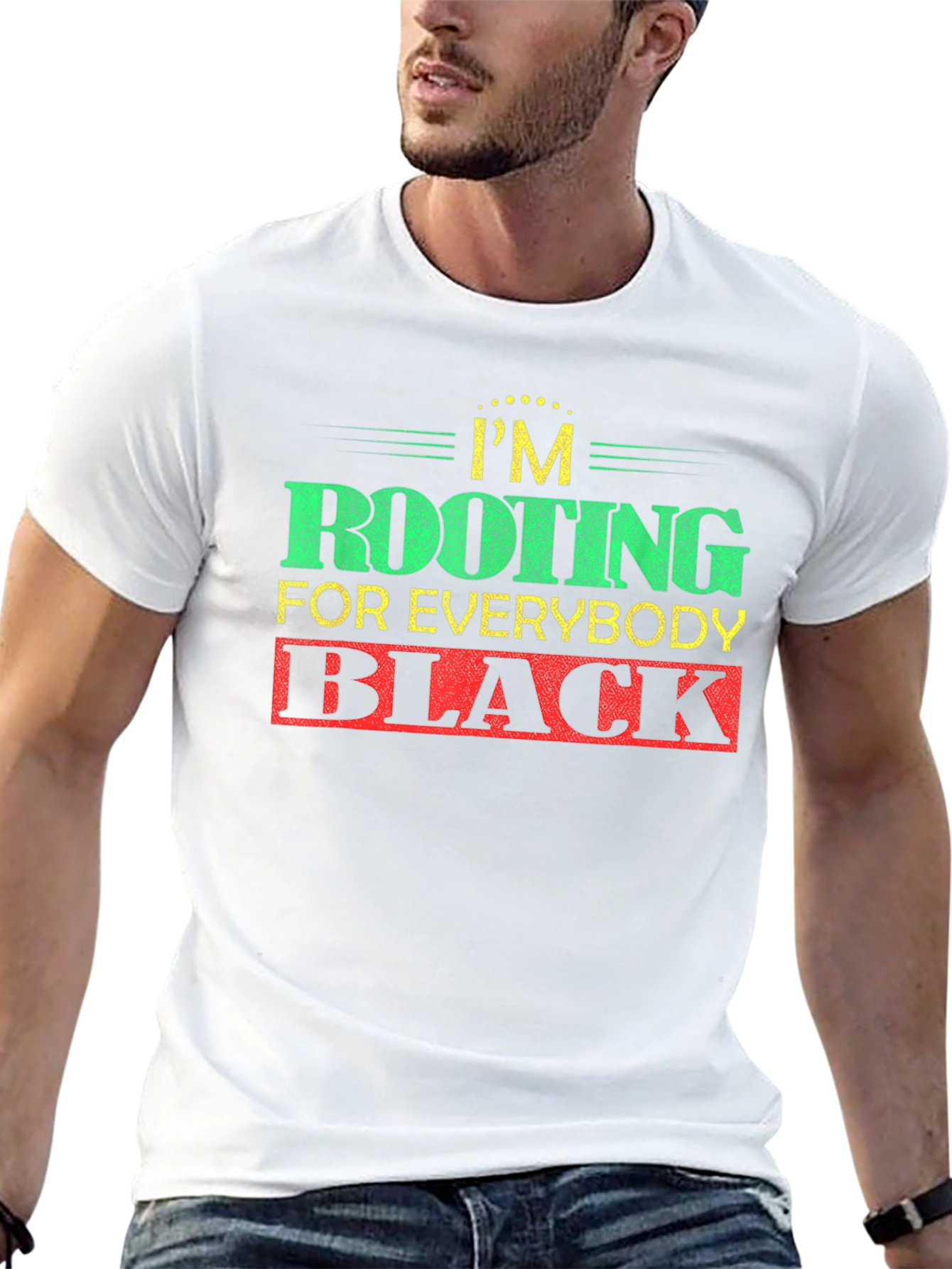 Black Rooting For Everybody Black T-Shirt view 13
