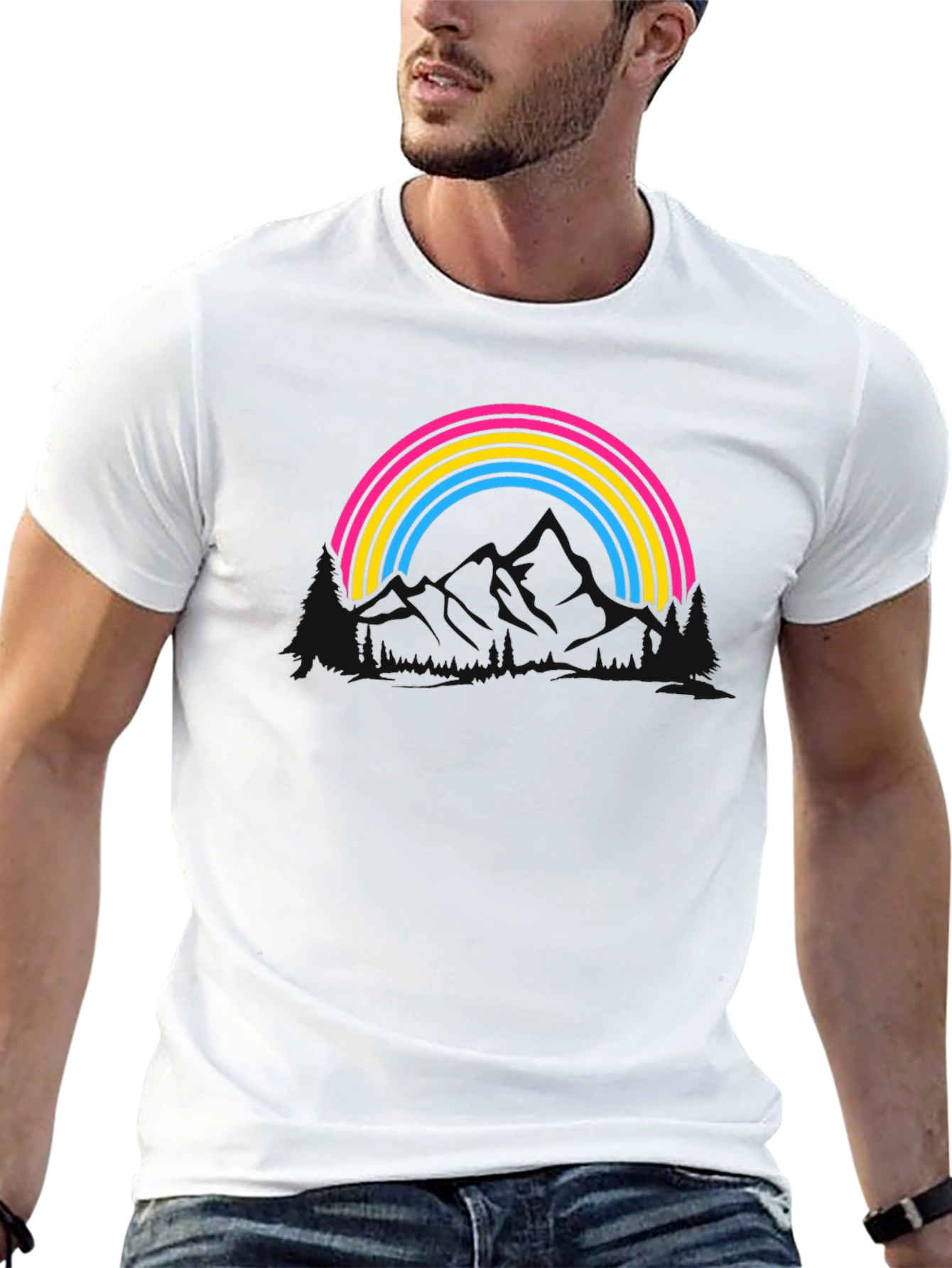 Black Pan Pride Rainbow T-Shirt - Black Cotton Blend Tee view 13