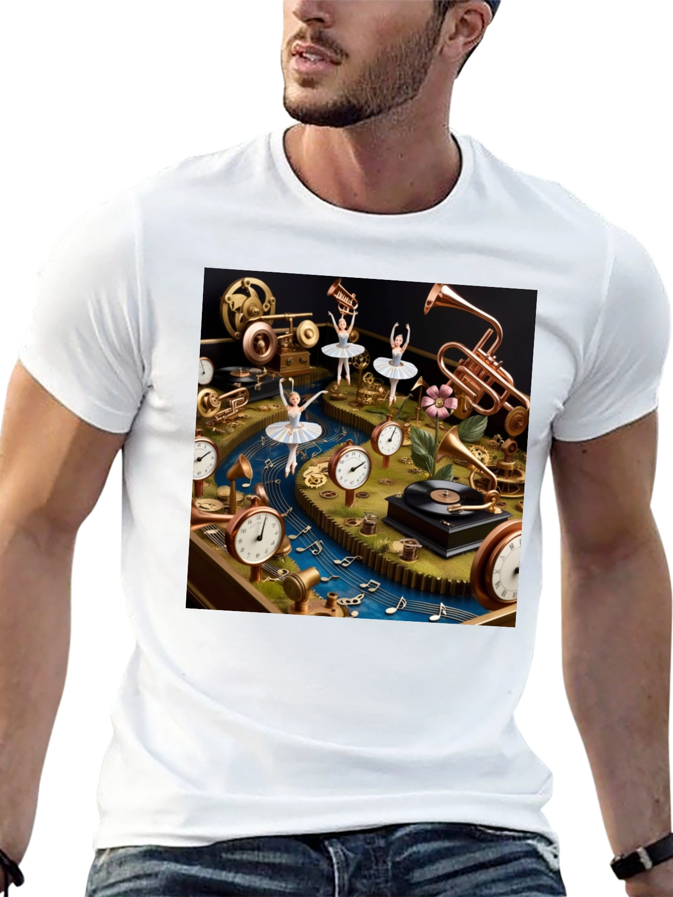 Black Steampunk Ballerina T-Shirt view 13