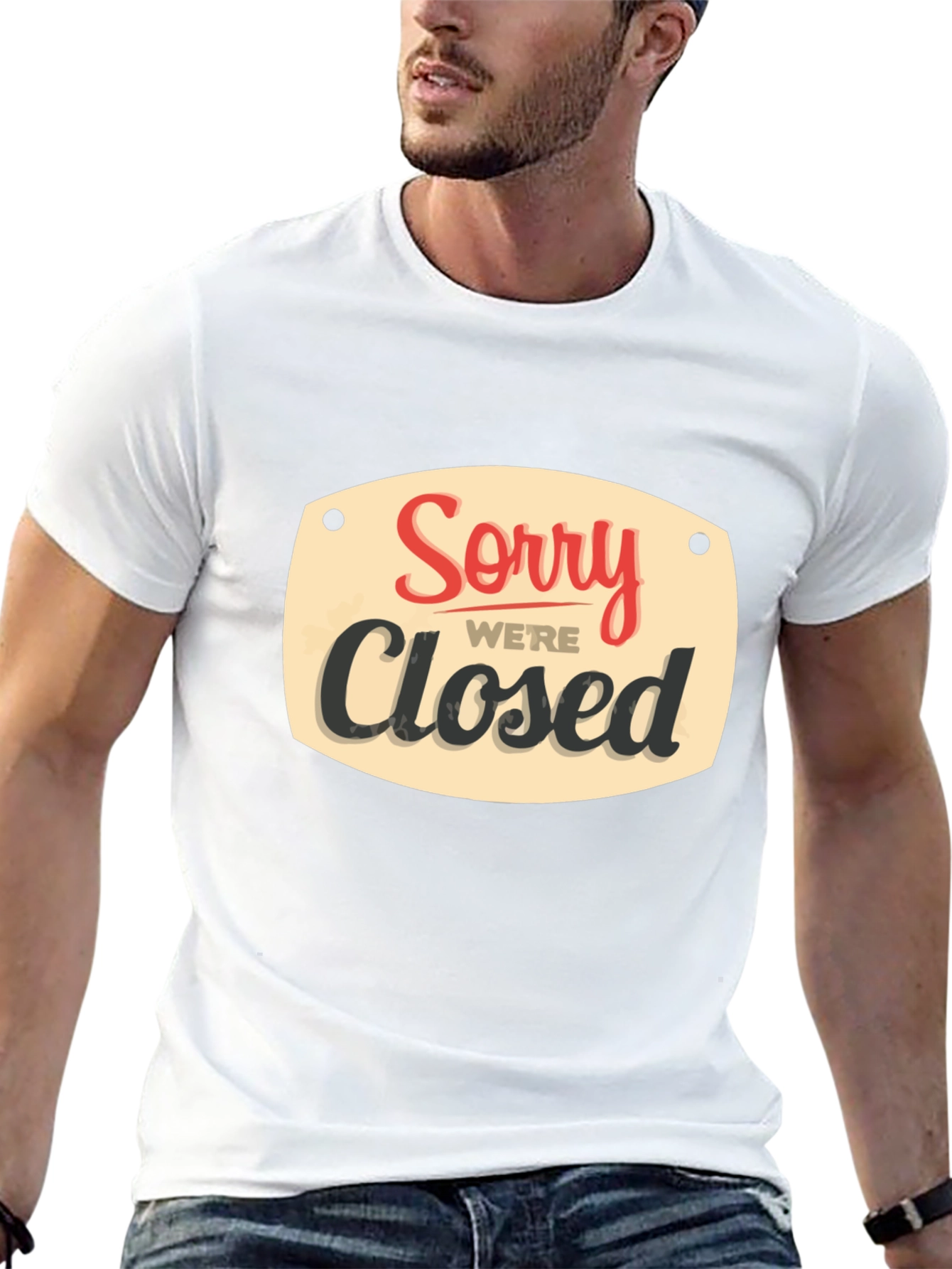 Black Sorry We're Closed Graphic Tee - Black Casual Shirt view 13
