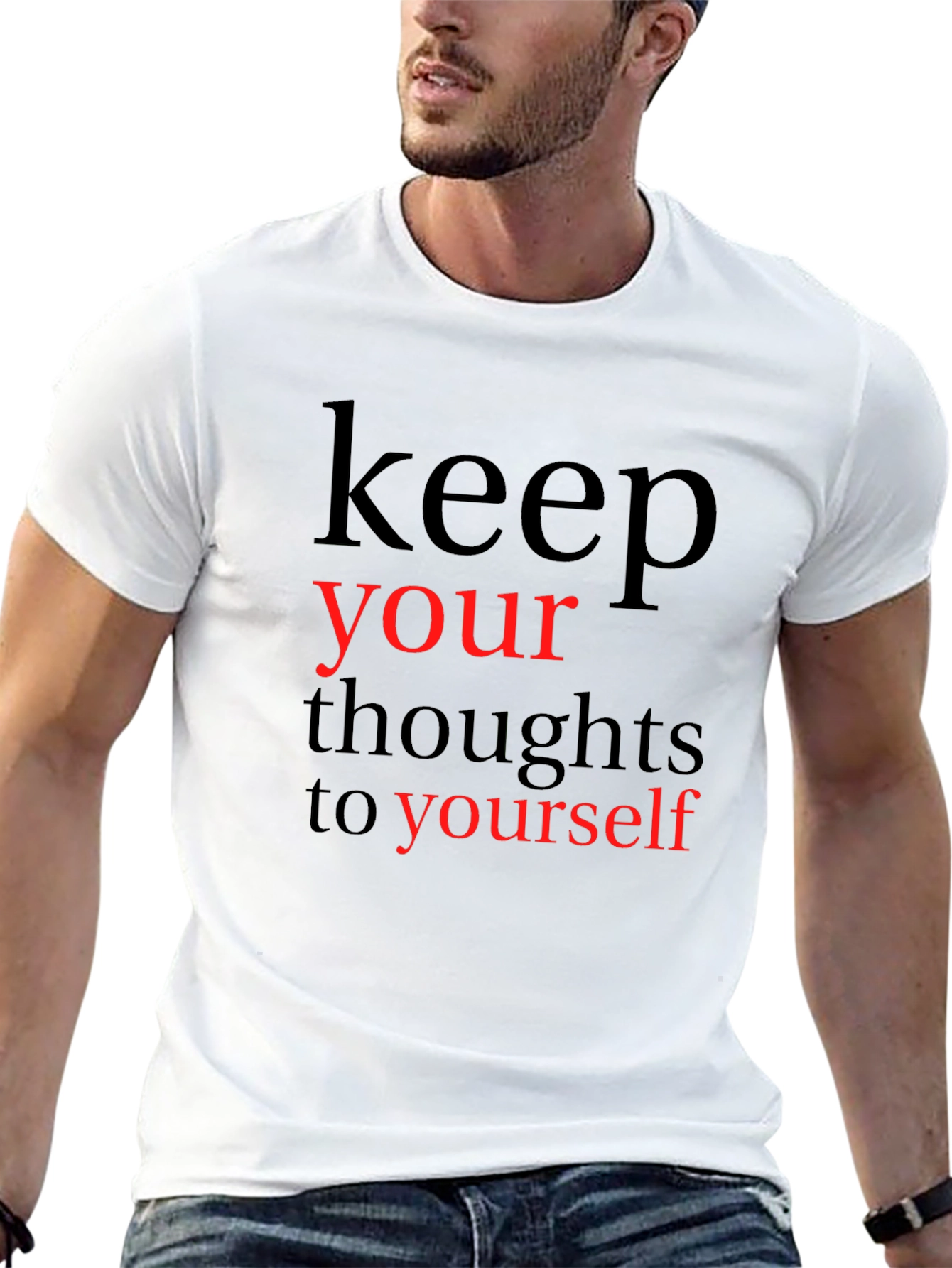 Black Keep Your Thoughts to Yourself Graphic T-Shirt view 13