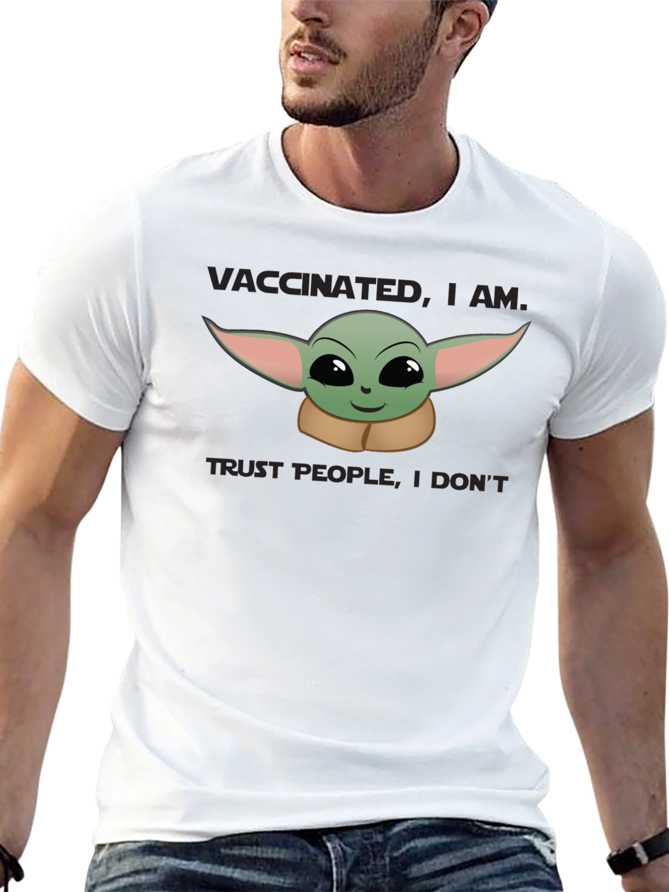 Black Vaccinated, I Am T-Shirt view 13