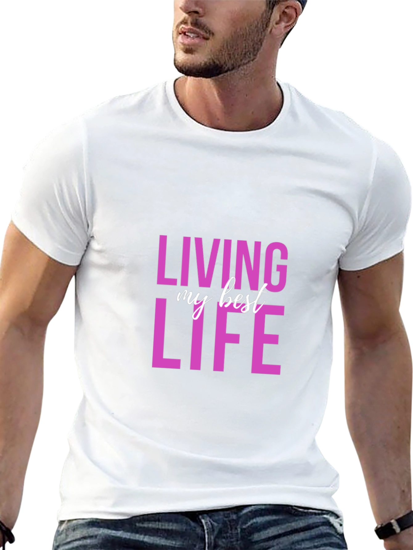Black Living My Best Life Graphic Tee - Soft Cotton view 13