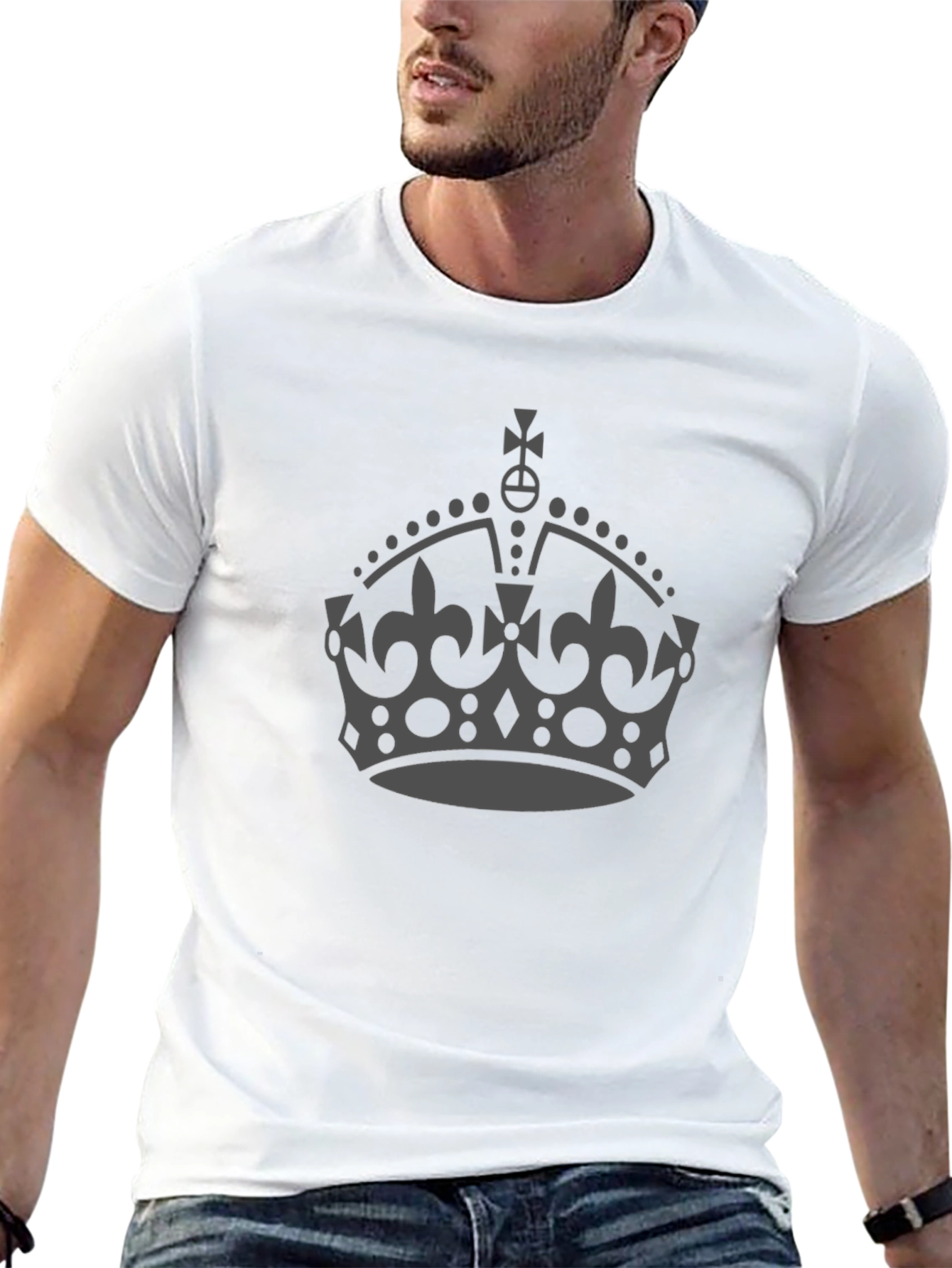 Black King Crown Graphic Tee - Classic Design T-Shirt view 13