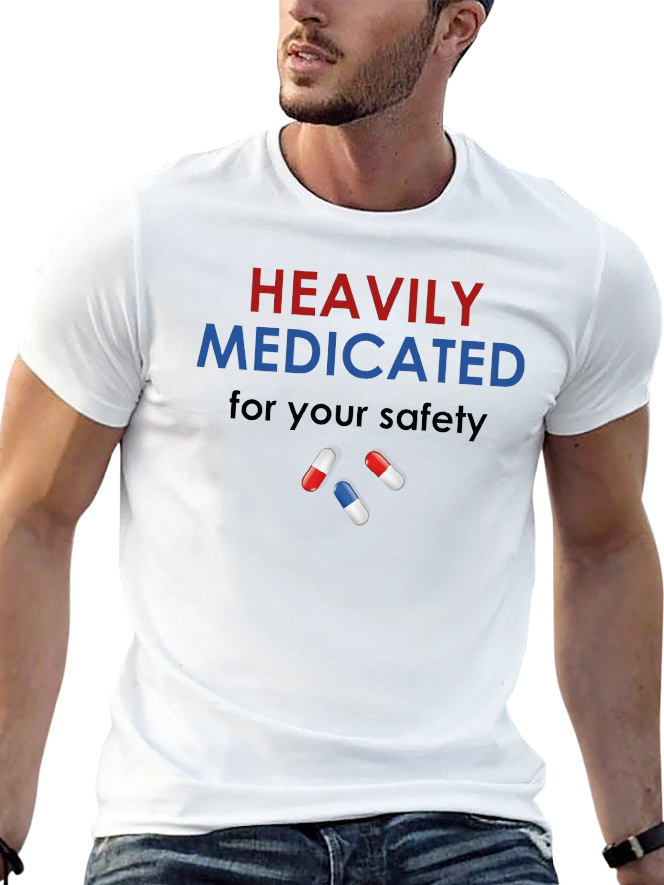 Heavily Medicated T-Shirt - Funny Graphic Tee - 13