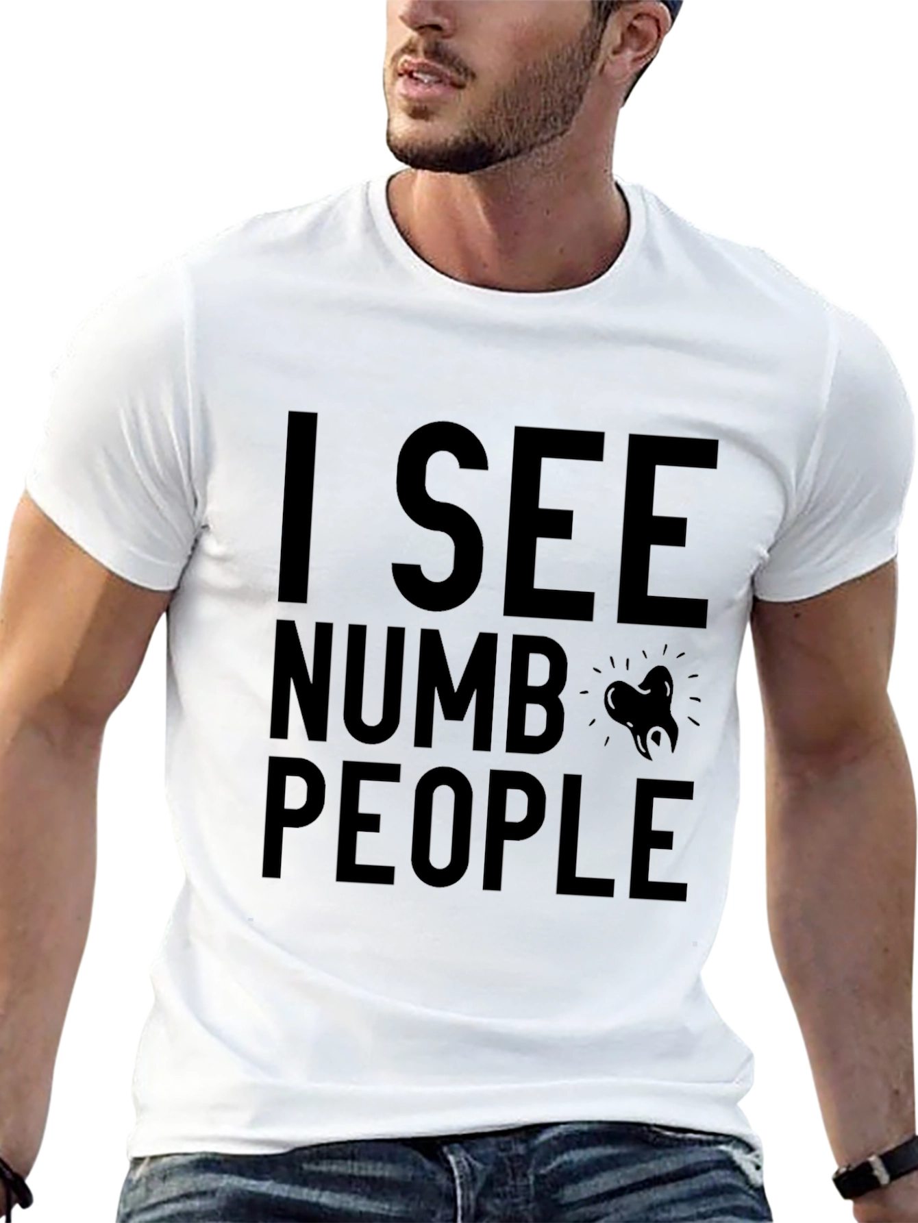 Black I See Numb People Black T-Shirt view 13