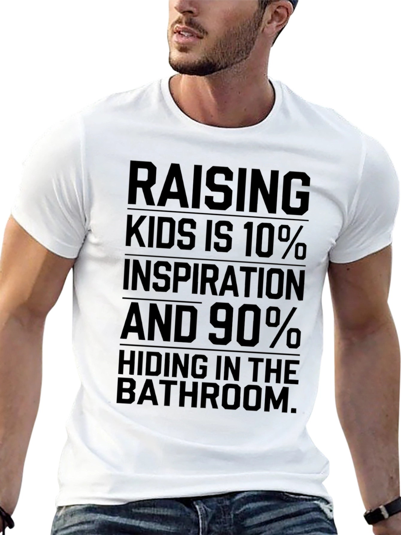 Black Raising Kids Funny Graphic Tee - 10% Inspiration 90% Hiding view 13