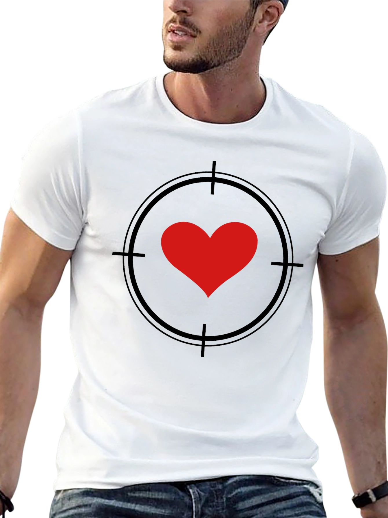 Black Heart Target Graphic Black T-Shirt view 13