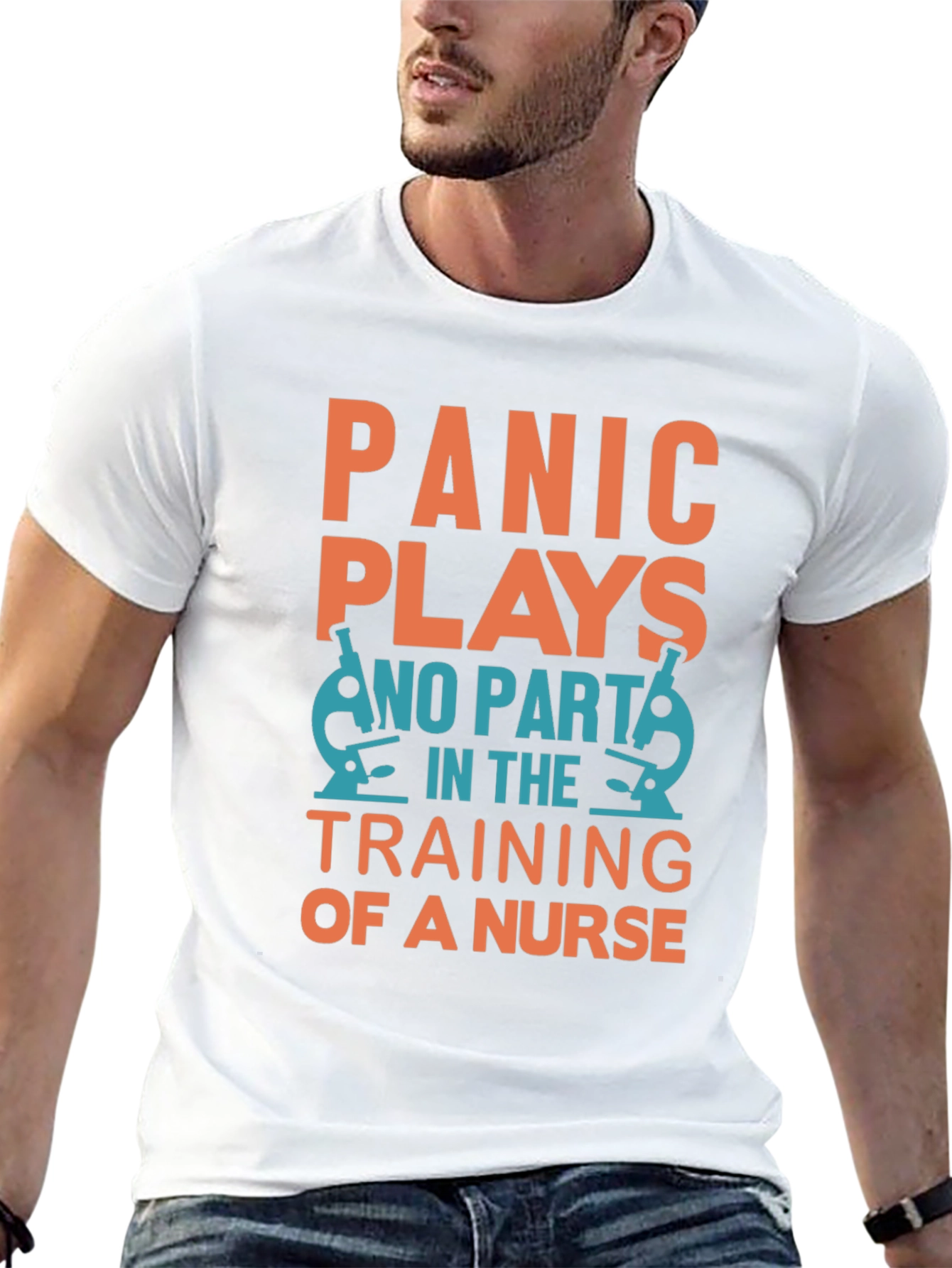 Black Panic Plays No Part Nurse Training T-Shirt view 13