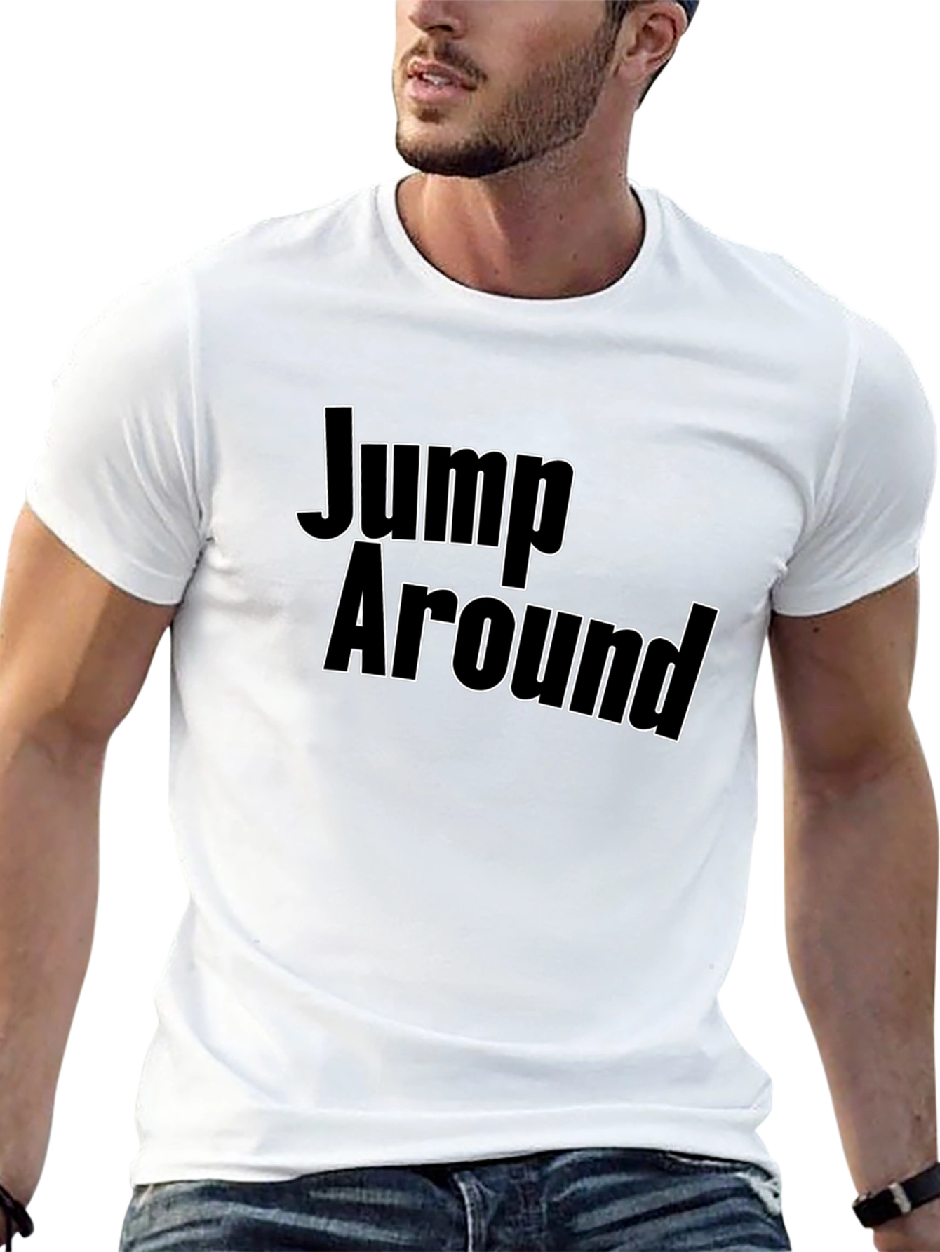 Black Jump Around Black T-Shirt - Bold Graphic Tee view 13