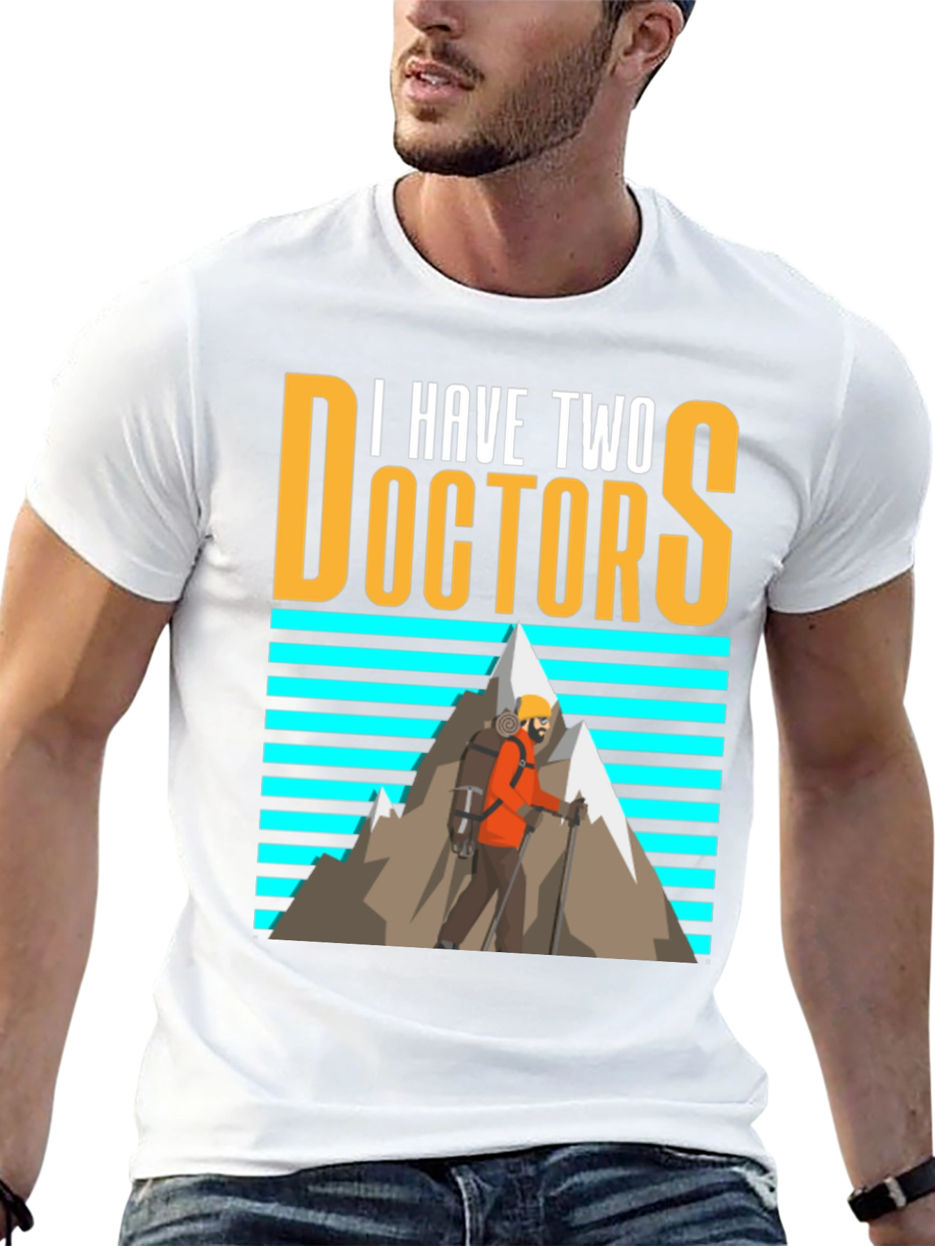 Black I Have Two Doctors Hiking T-Shirt - Funny Doctor Who Tee view 13