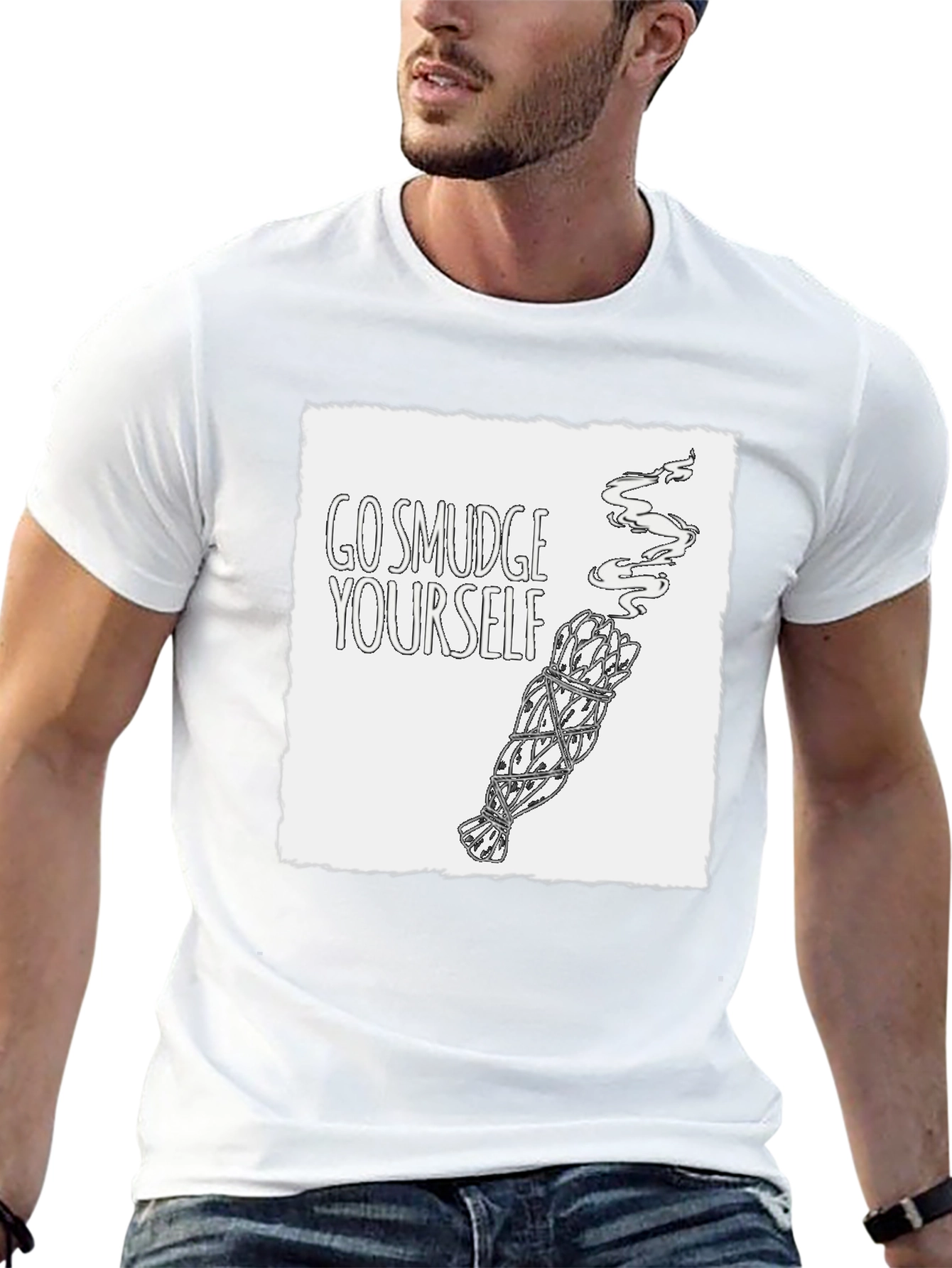 Black Go Smudge Yourself T-Shirt - Unisex Cotton Tee view 13