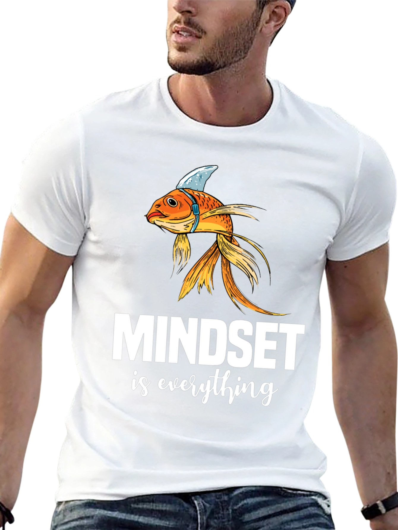 Black Mindset is Everything T-Shirt - Goldfish Shark Fin Tee view 13