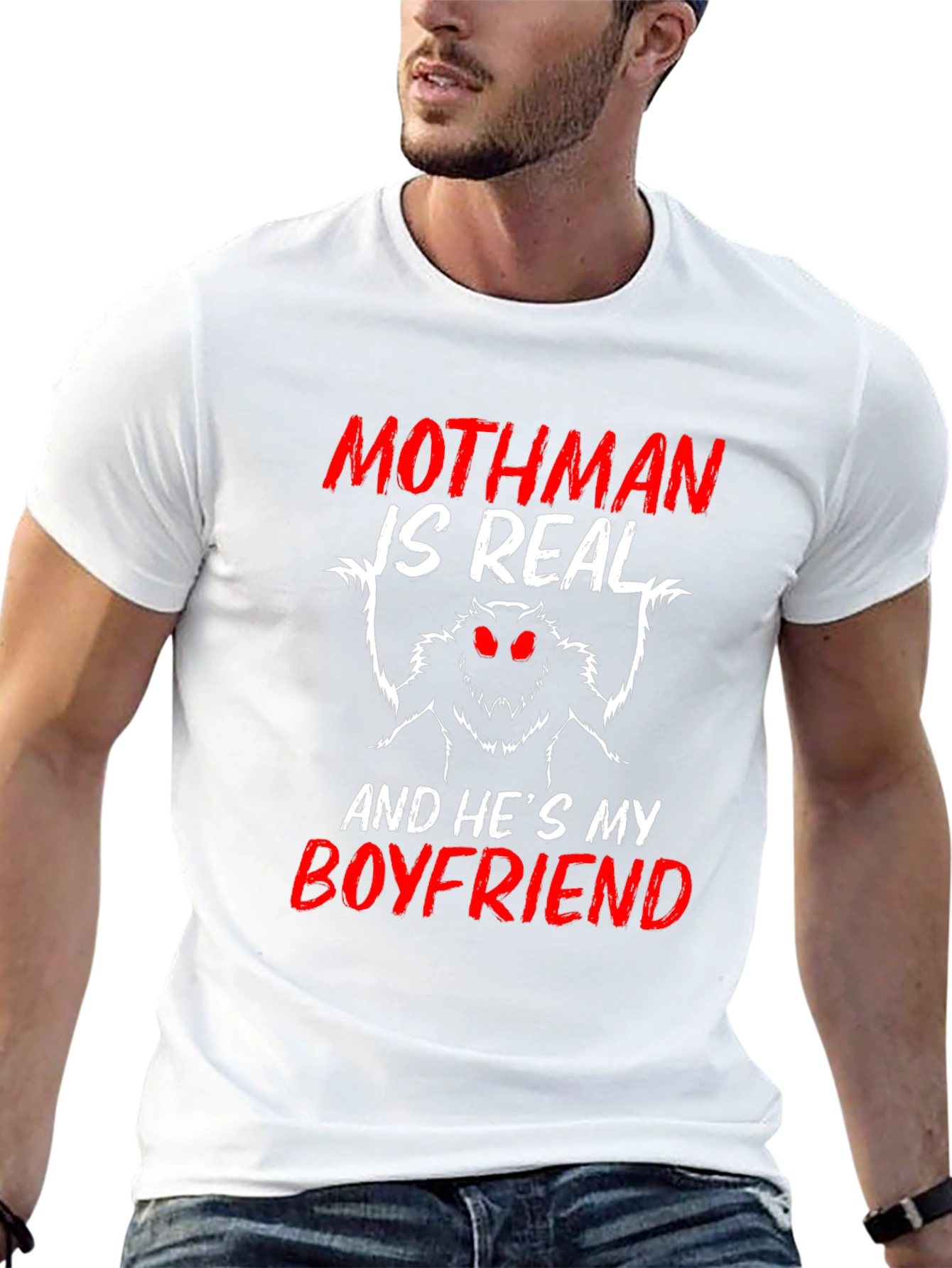 Mothman Boyfriend Graphic Tee - Cryptid Lover Shirt - 13