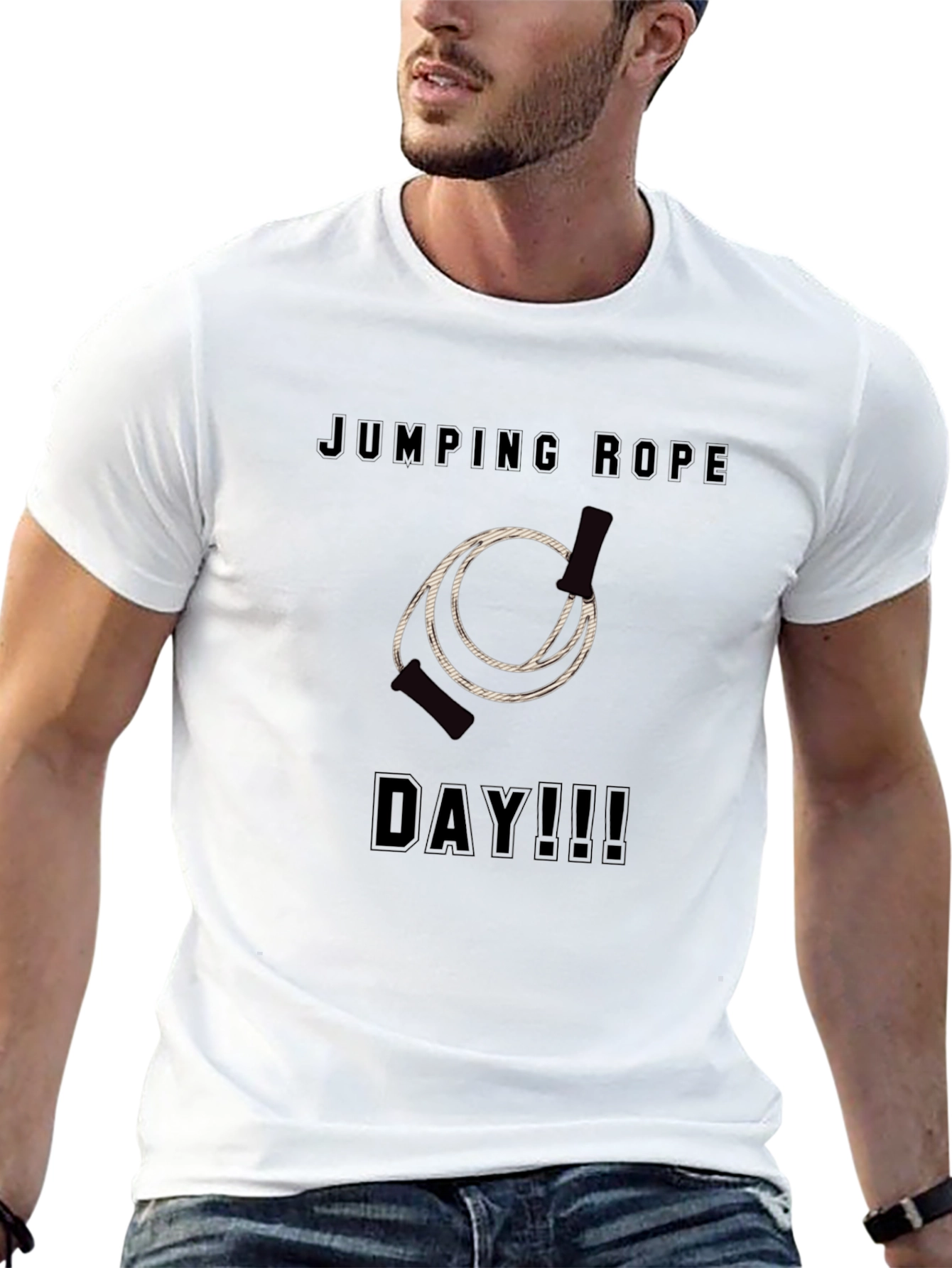 Black Jumping Rope Day T-Shirt - Black Graphic Tee view 13