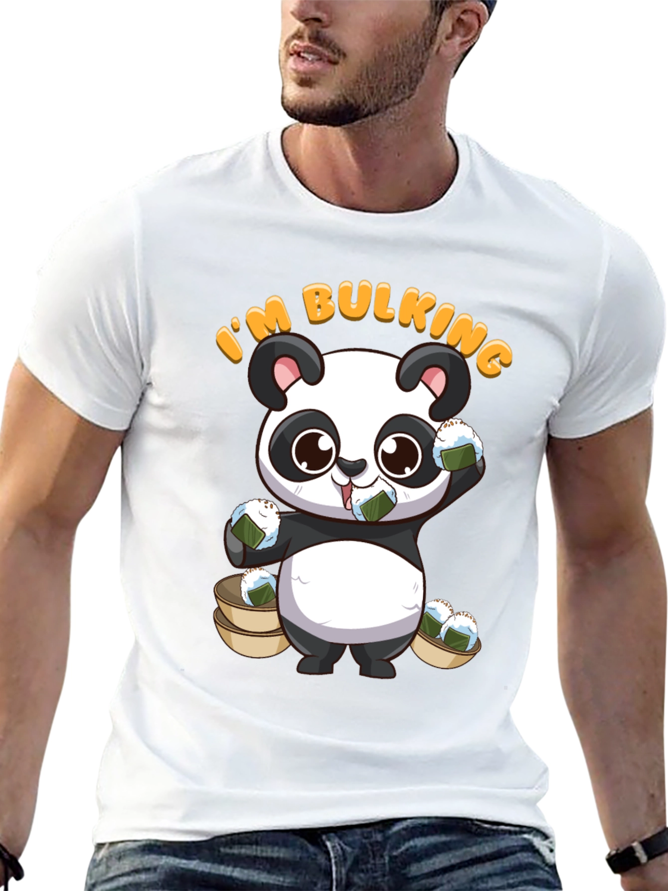 Black I'm Bulking Panda T-Shirt view 13