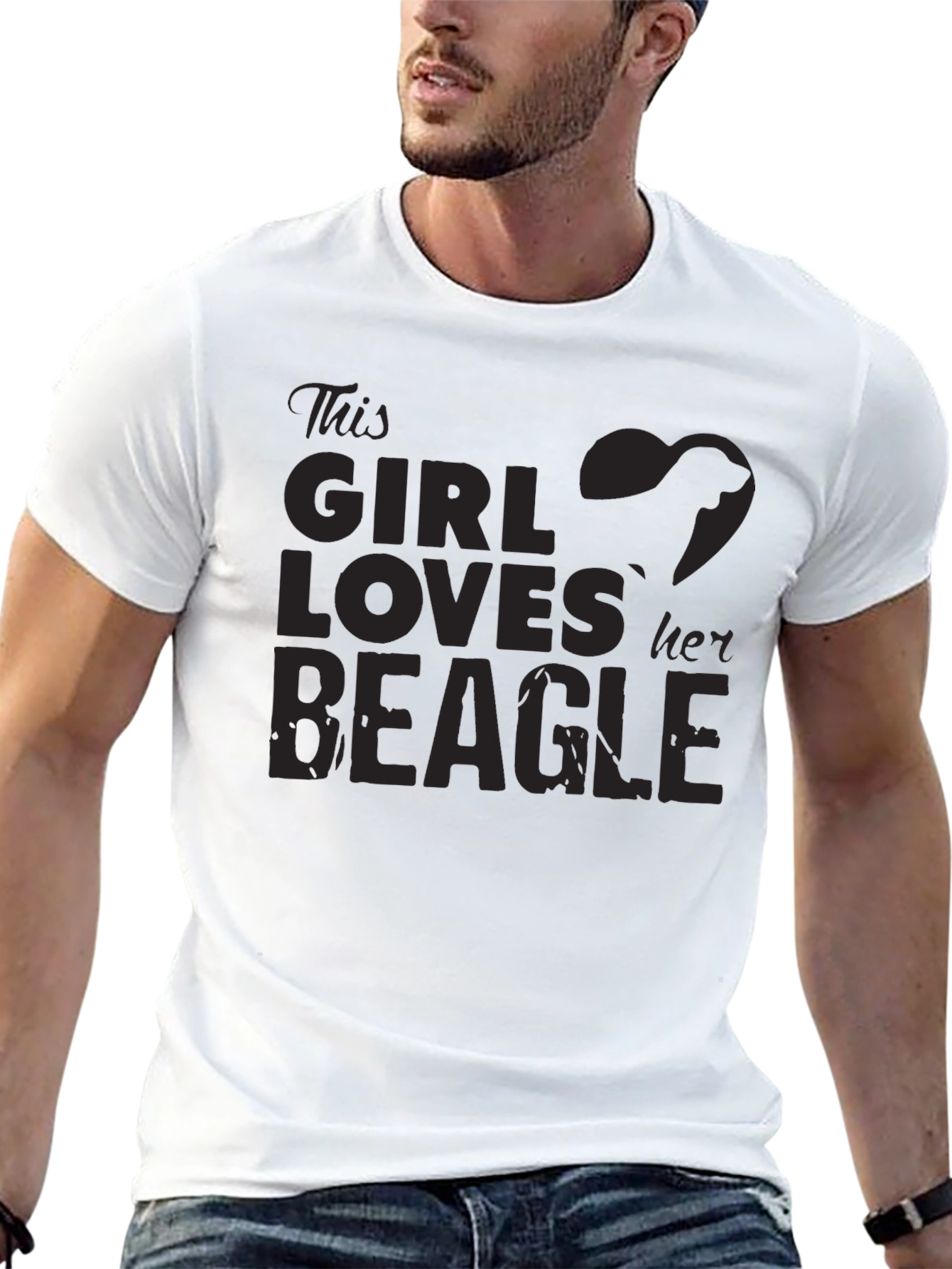 Black Girl Loves Beagle T-Shirt - Black Dog Lover Tee view 13