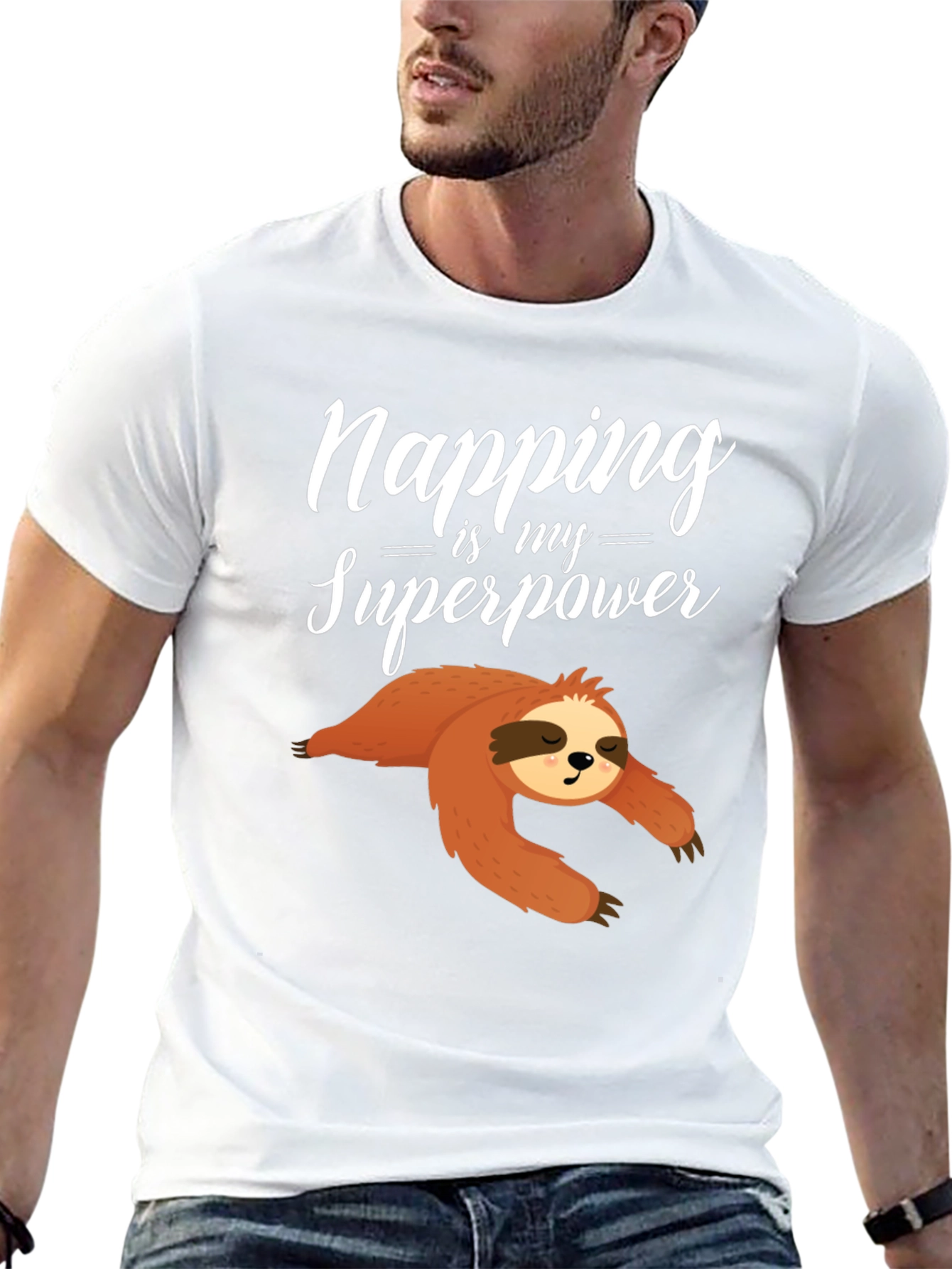 Black Napping is My Superpower Sloth Graphic Tee view 13