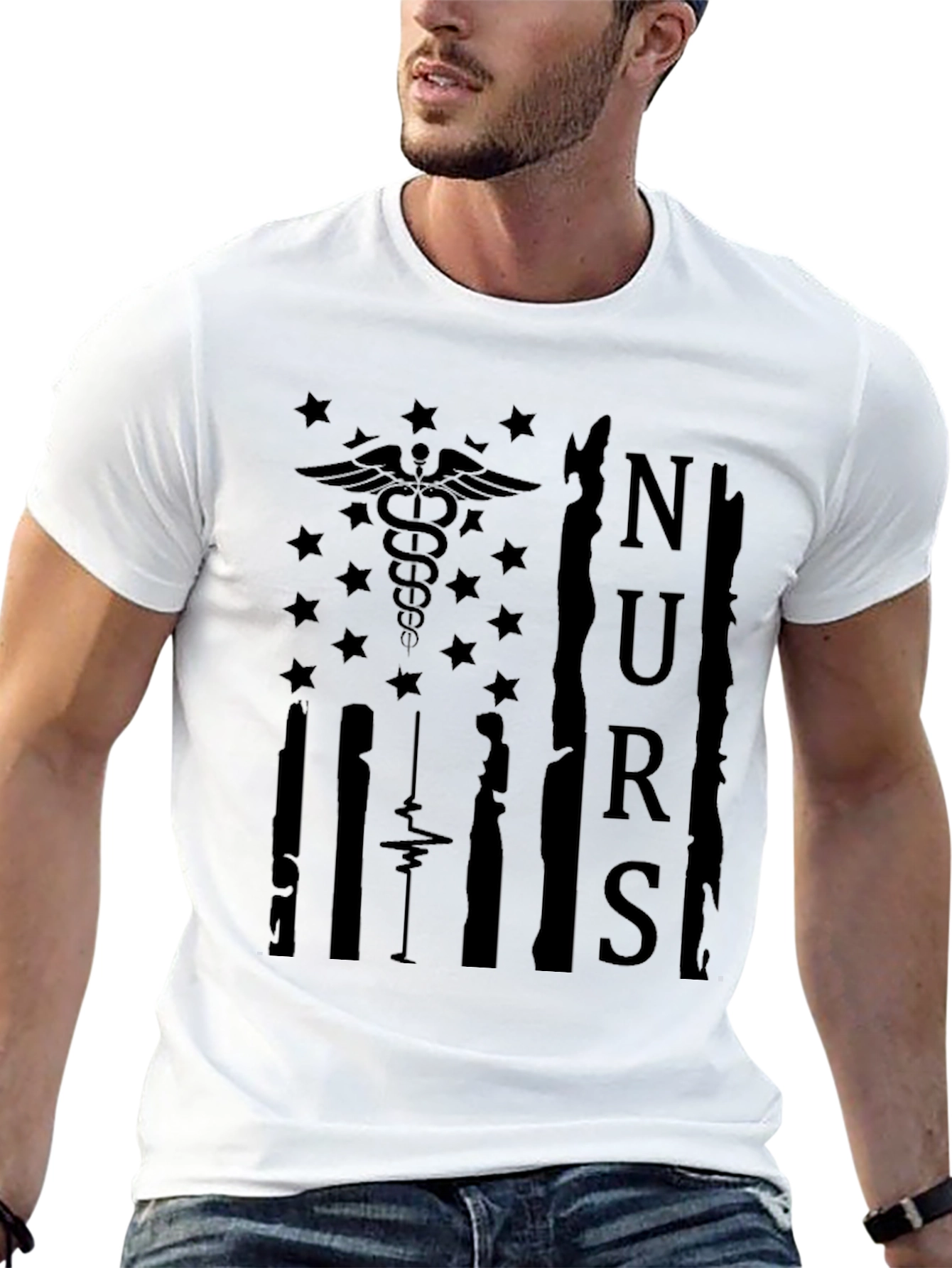 Black Nurse Flag Graphic Tee - Black view 13