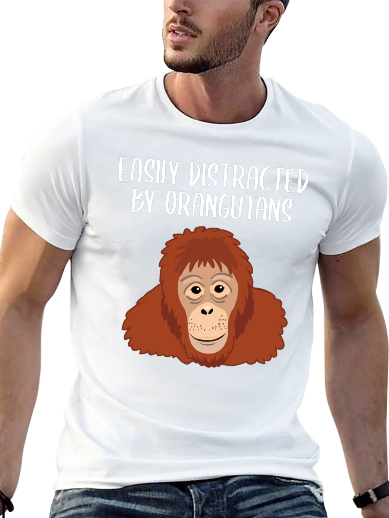 Black Easily Distracted Orangutans Graphic T-Shirt view 13
