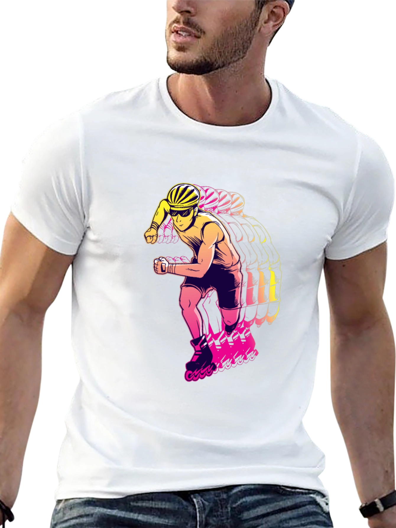 Black Roller Skate T-Shirt - Retro Style view 13