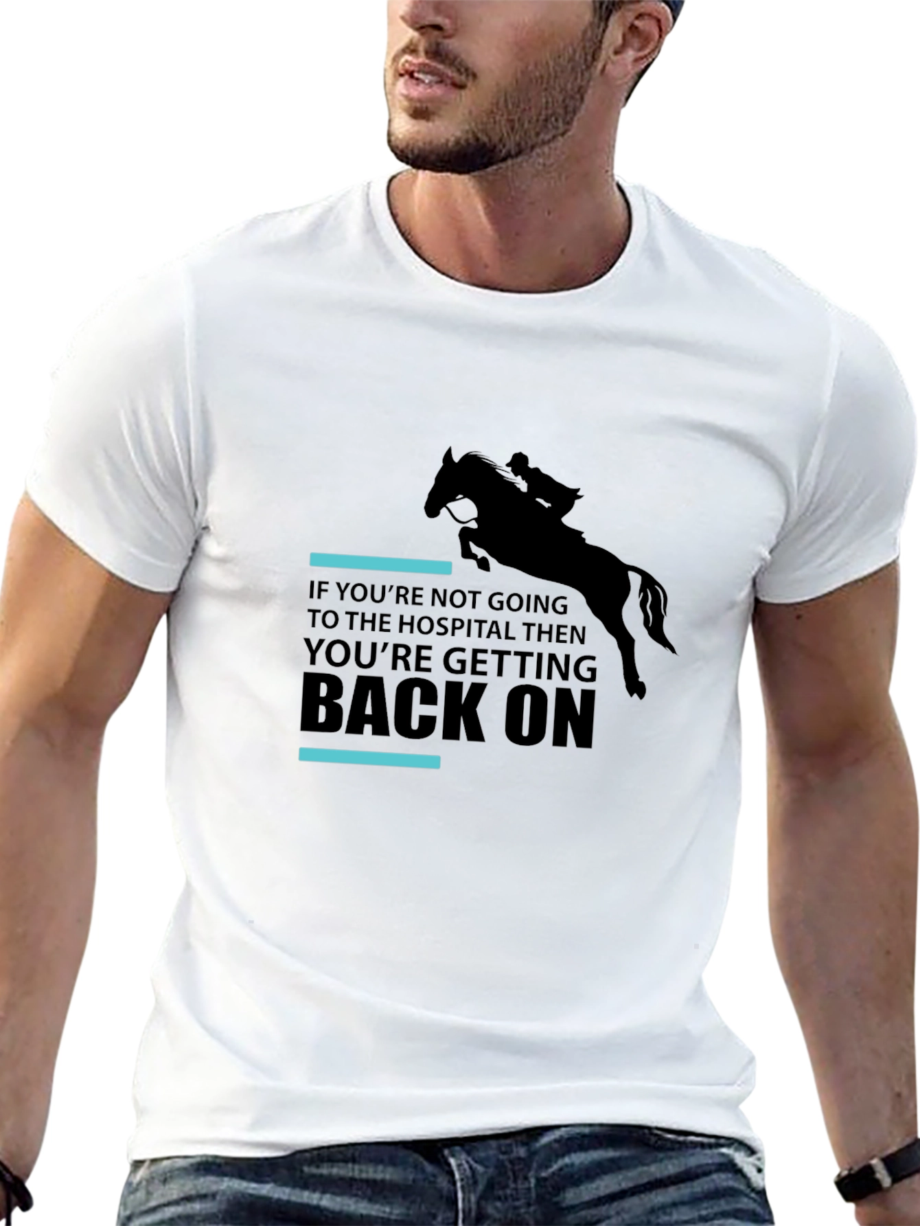 Black Equestrian Horseback Riding T-Shirt - Get Back On view 13
