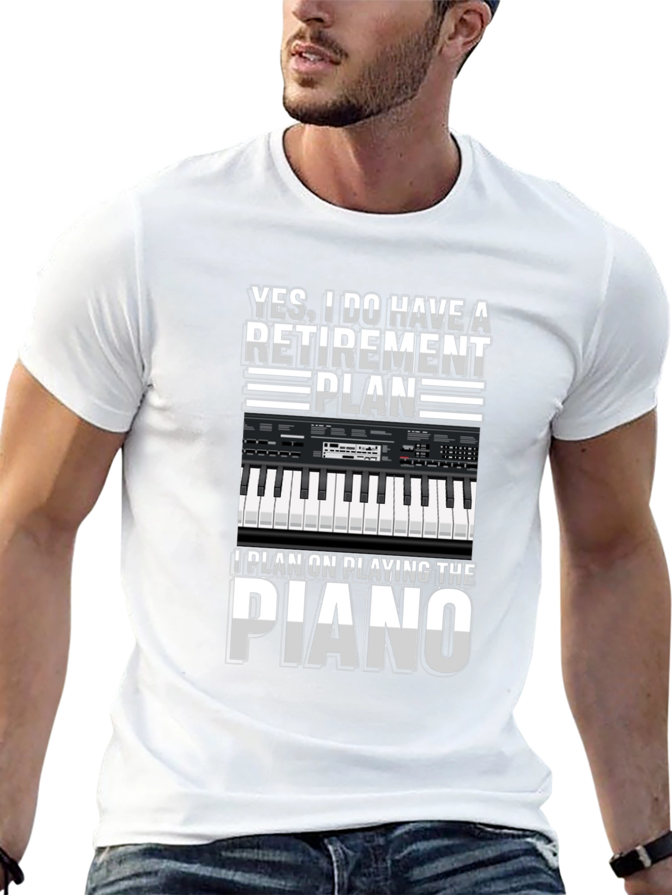 Black Retirement Plan Piano T-Shirt view 13