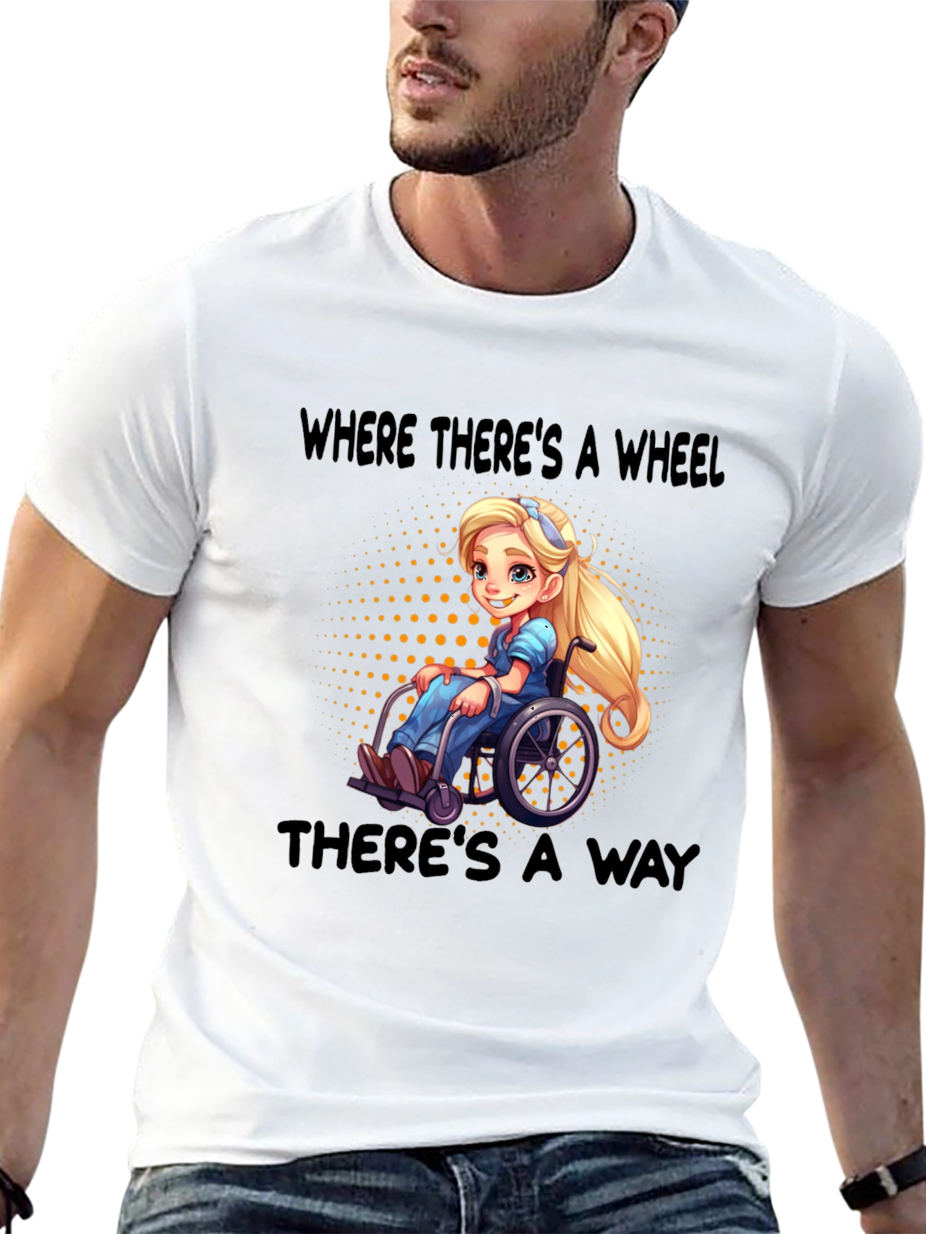 Empowering Wheelchair Cartoon Tee - 13
