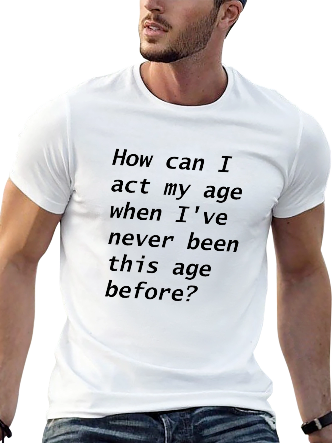 Black Humorous Black T-Shirt: Act My Age? view 13