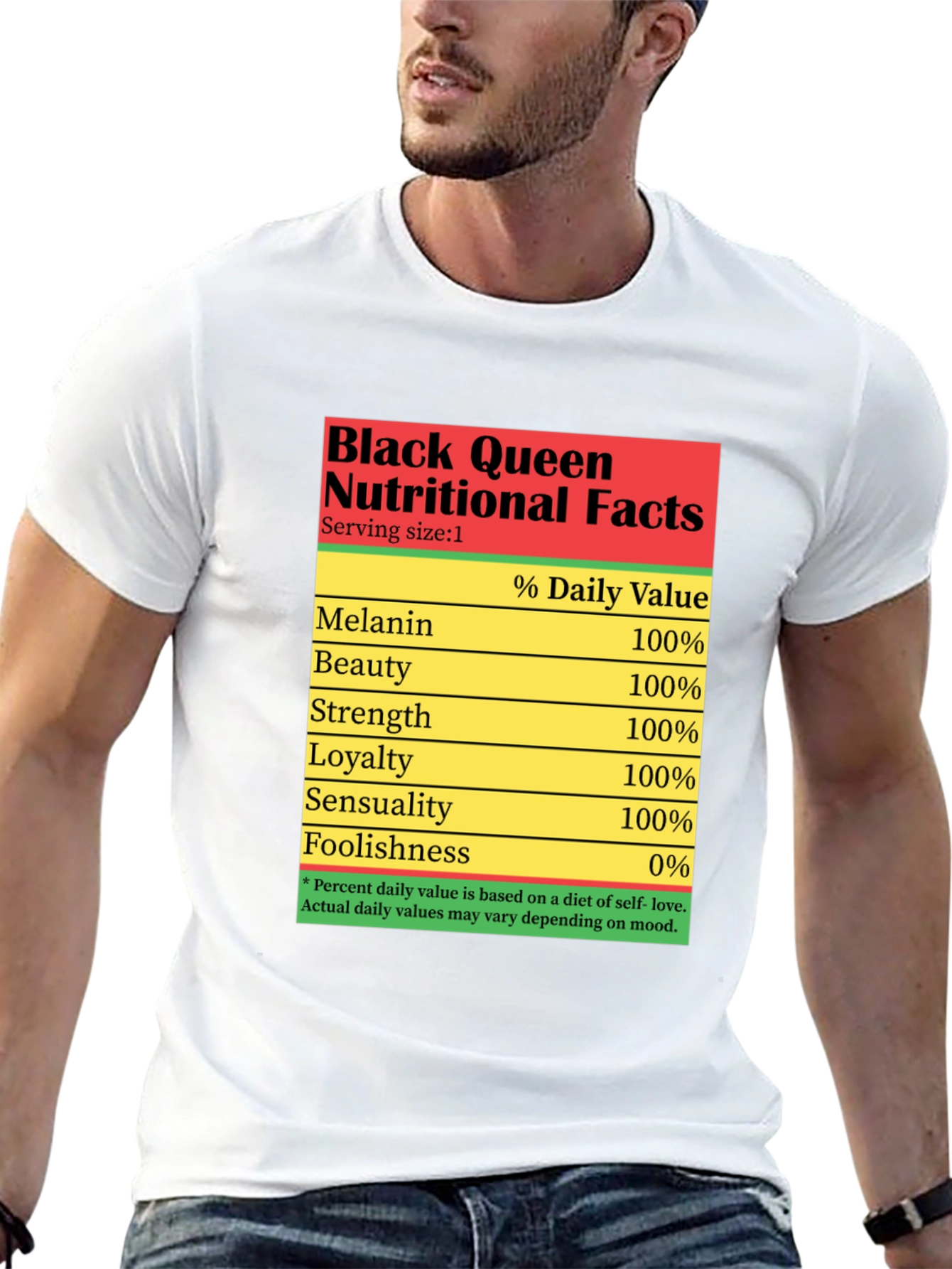 Black Black Queen Nutritional Facts T-Shirt view 13