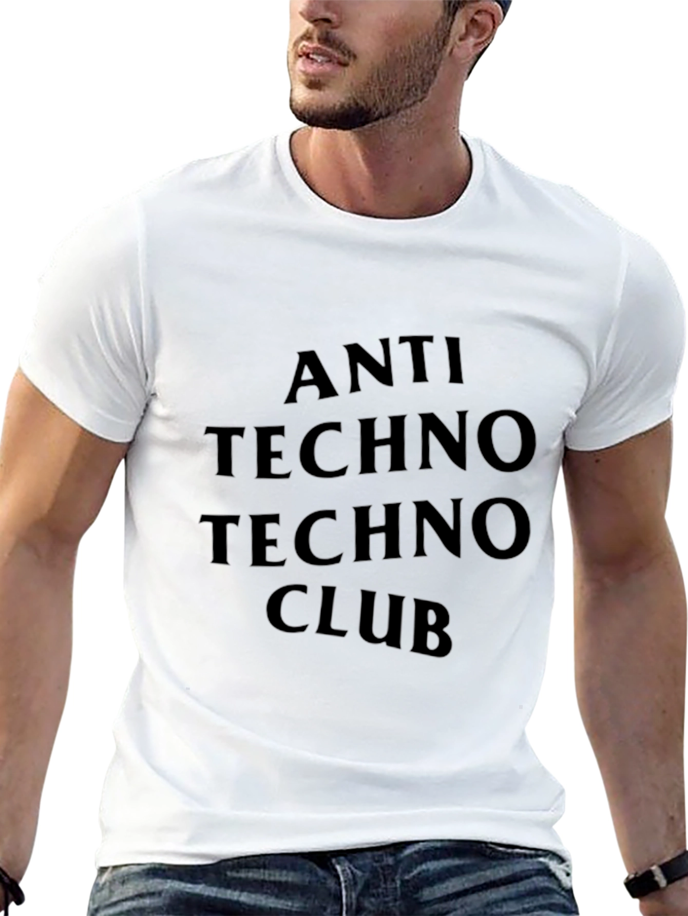 Black Anti Techno Techno Club T-Shirt - Black view 13