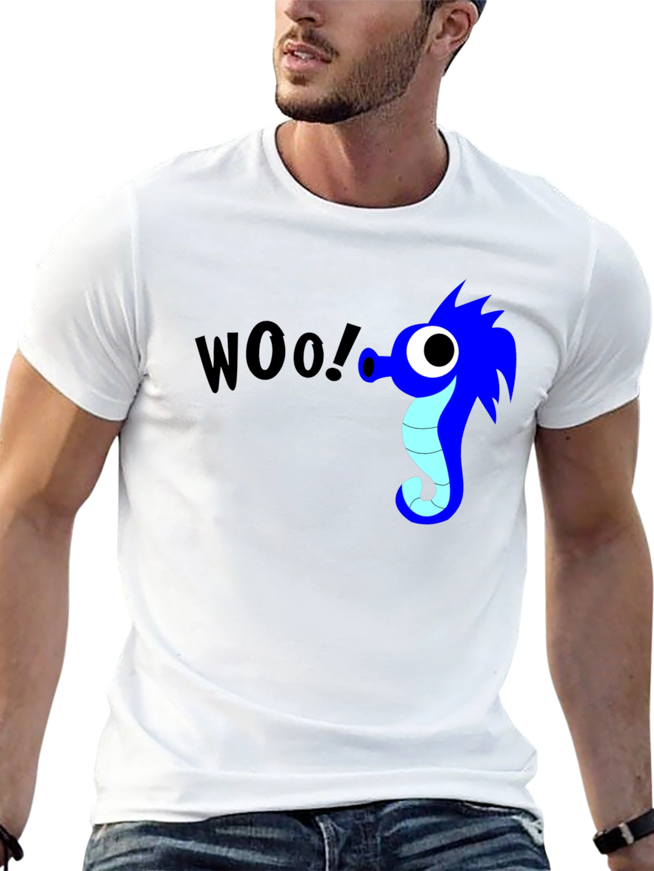 Black Woo! Seahorse Graphic Black T-Shirt view 13