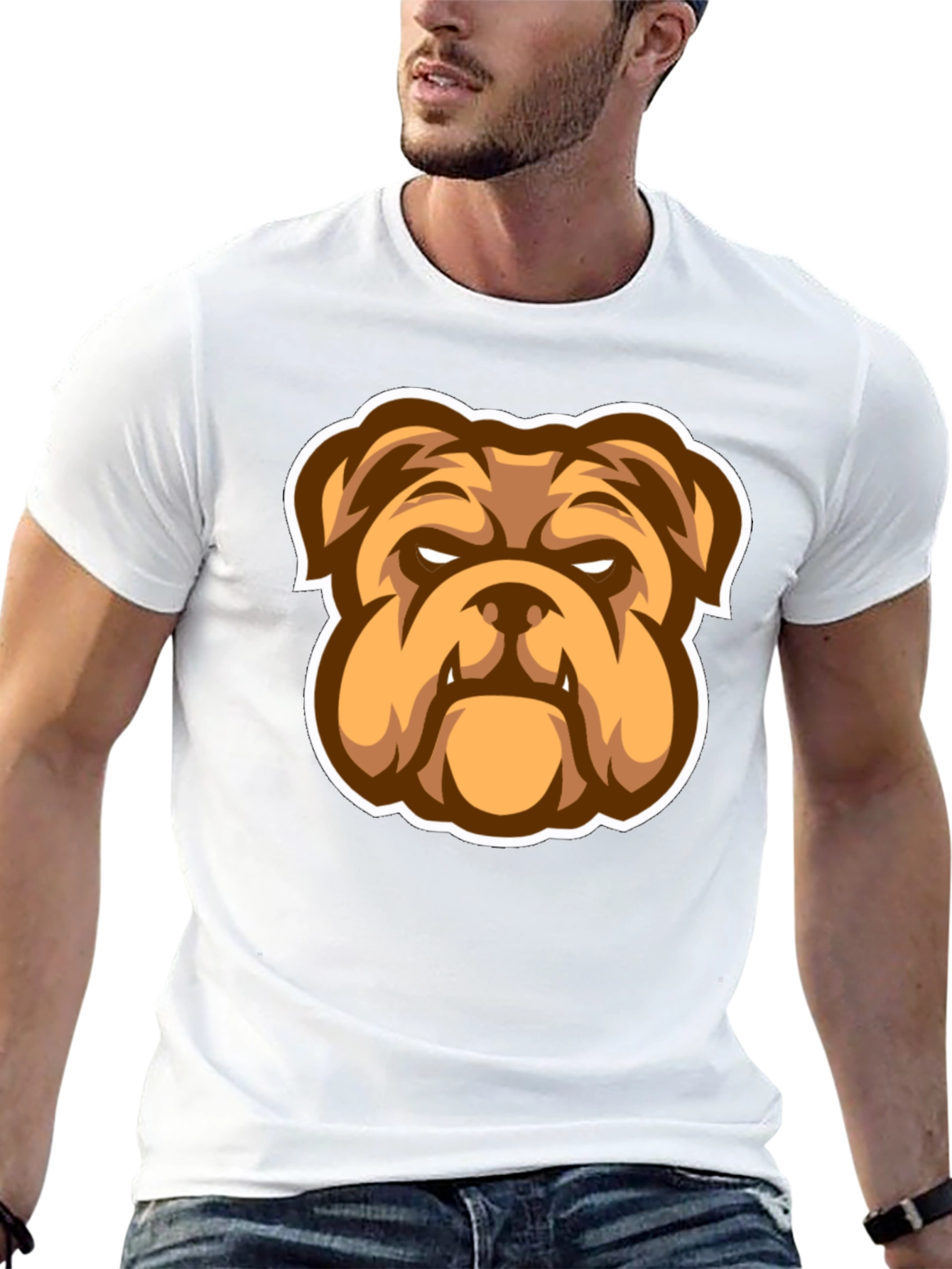Black Bulldog Graphic Black T-Shirt - Stylish Men's Tee view 13