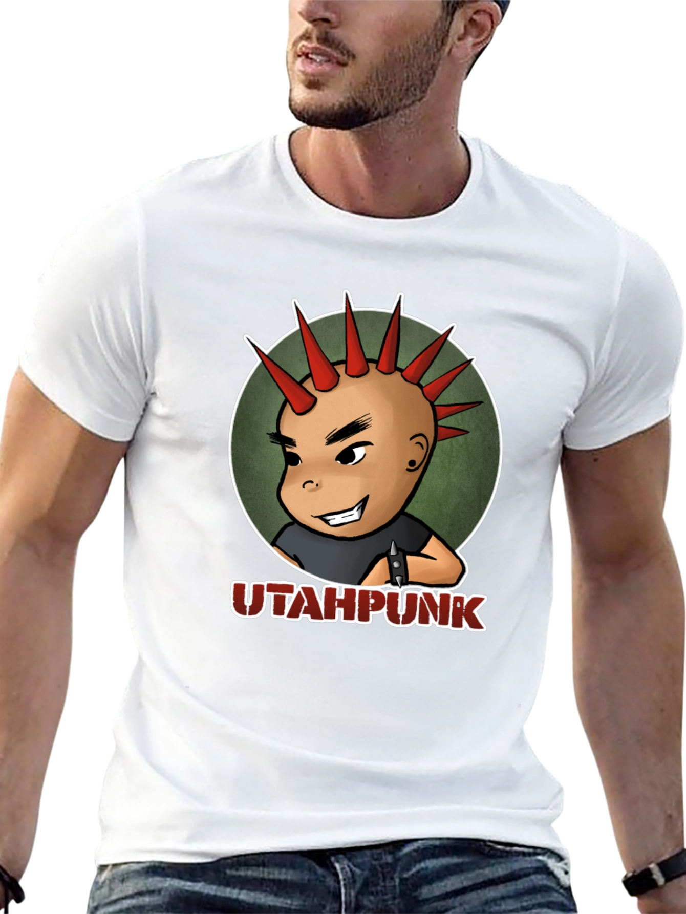 Black UTAH PUNK Graphic T-Shirt - Cool Punk Kid Design view 13