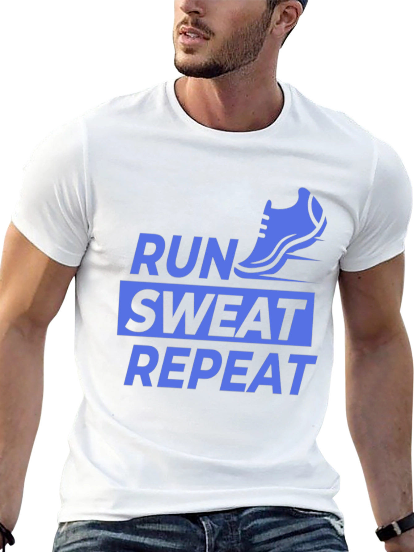 Run Sweat Repeat Graphic Tee - Active Lifestyle Shirt - 13