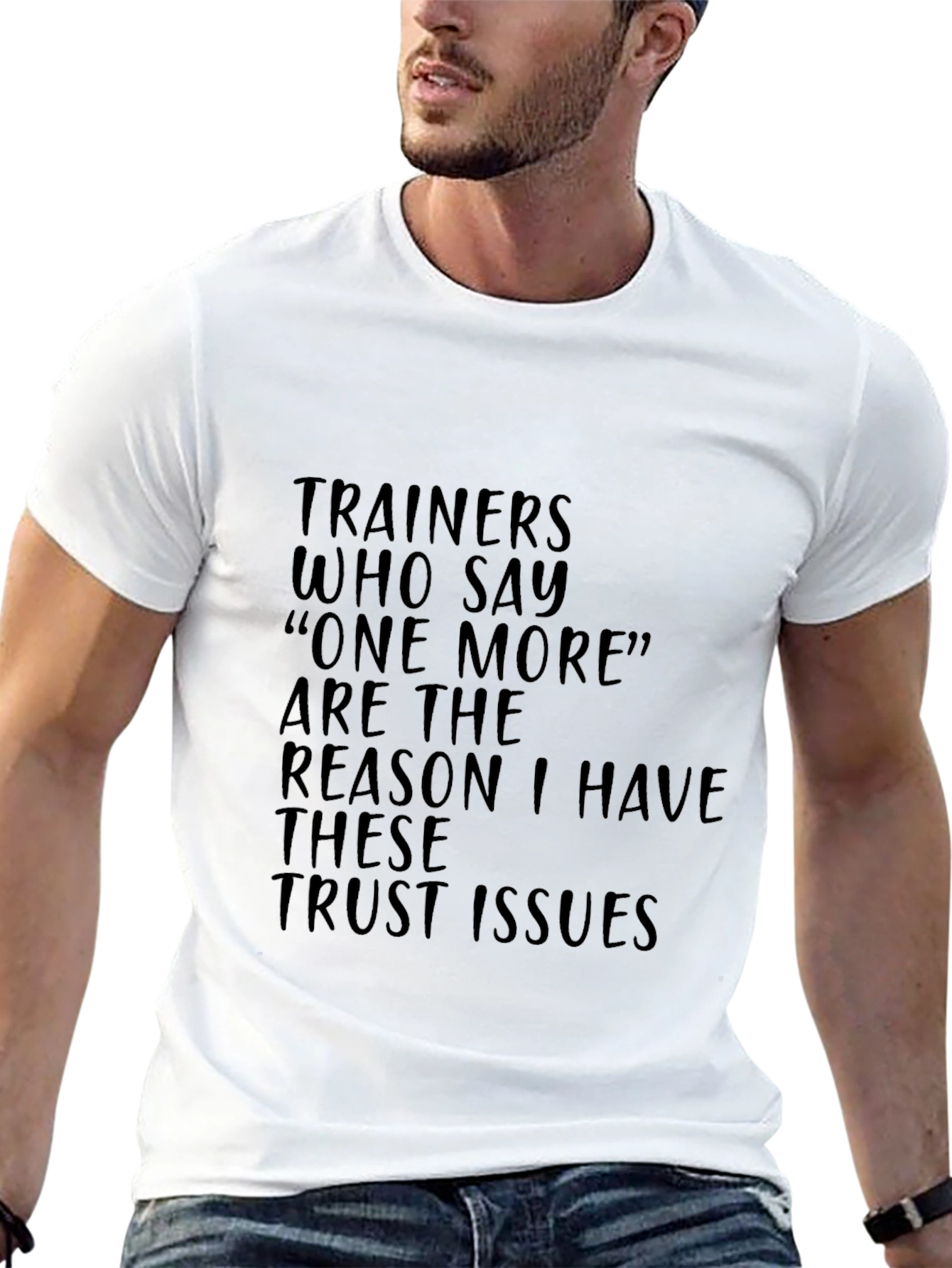 Black Trainers Trust Issues T-Shirt Funny Workout Gym Tee view 13