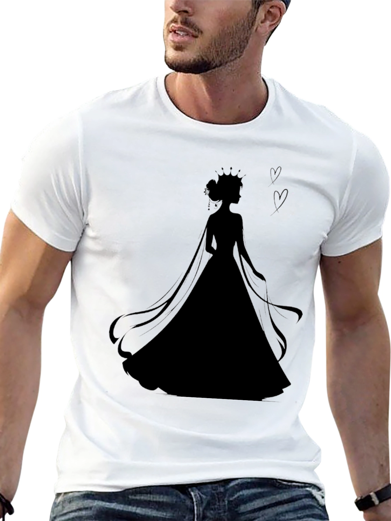 Black Queen Silhouette Black T-Shirt view 13