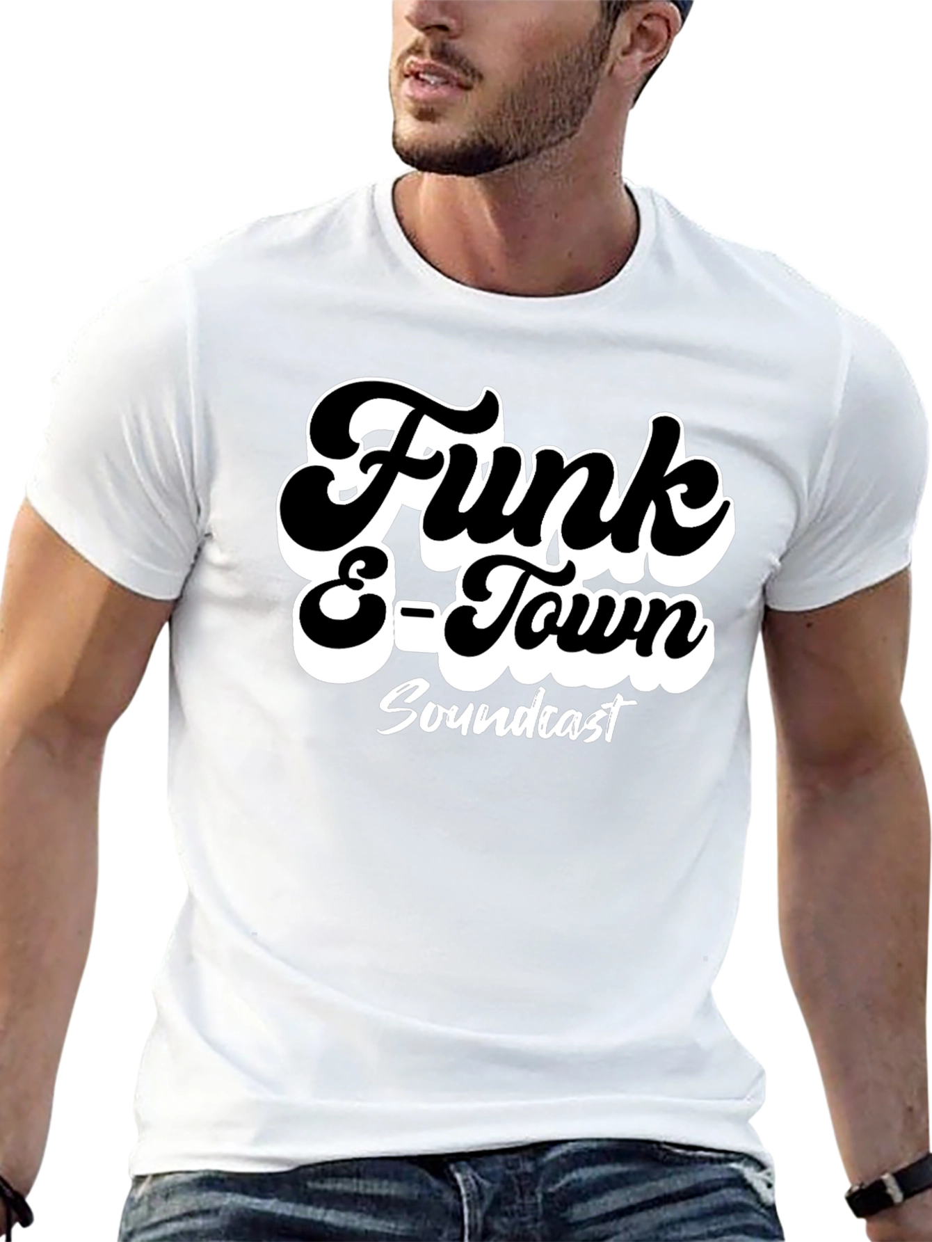 Black Funk E-Town Soundcast Black Graphic T-Shirt view 13