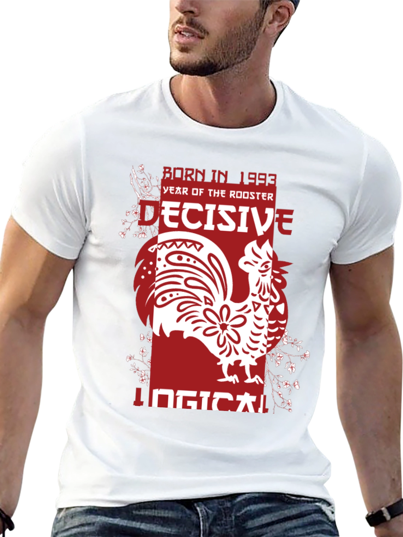 Black Year of the Rooster 1993 Graphic T-Shirt view 13