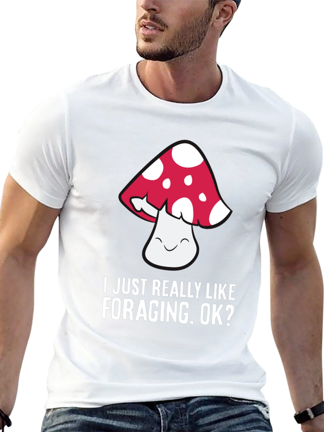 Black Mushroom Foraging Graphic T-Shirt view 13