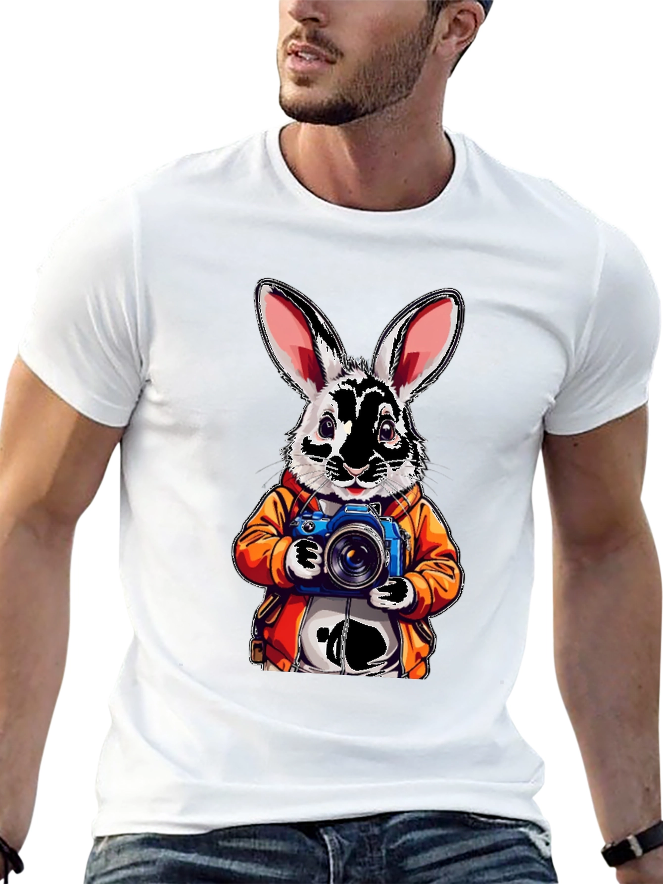 Black Rabbit Photographer Graphic Tee view 13