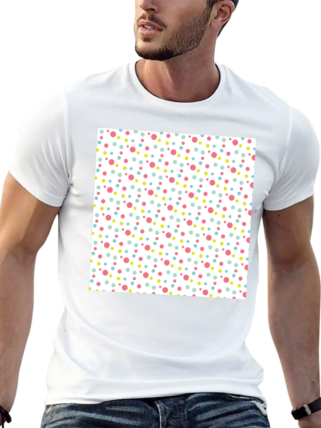 Black Polka Dot Fun Tee - Black Crew Neck view 13