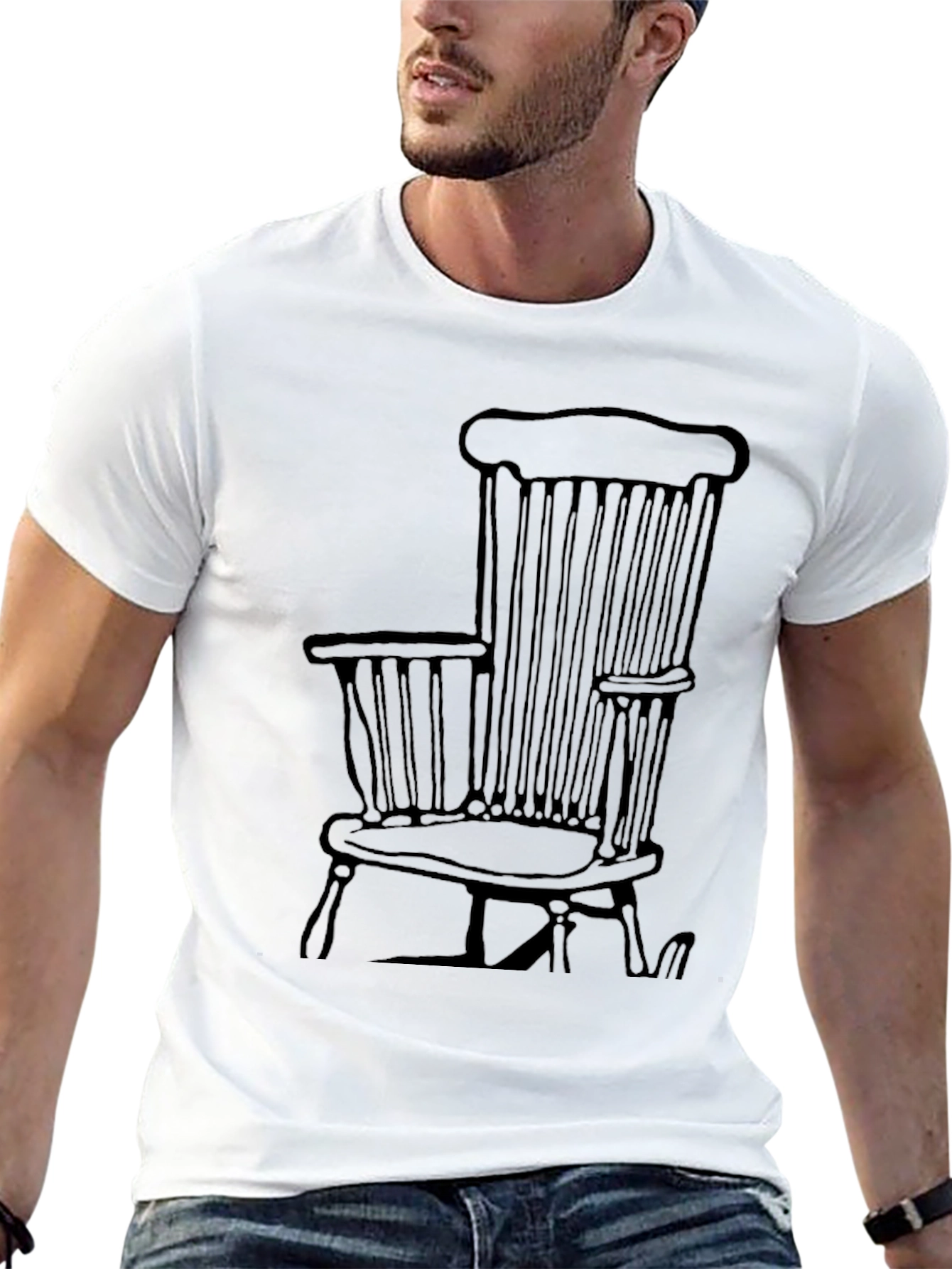 Black Windsor Chair Graphic Tee - Classic Style view 13