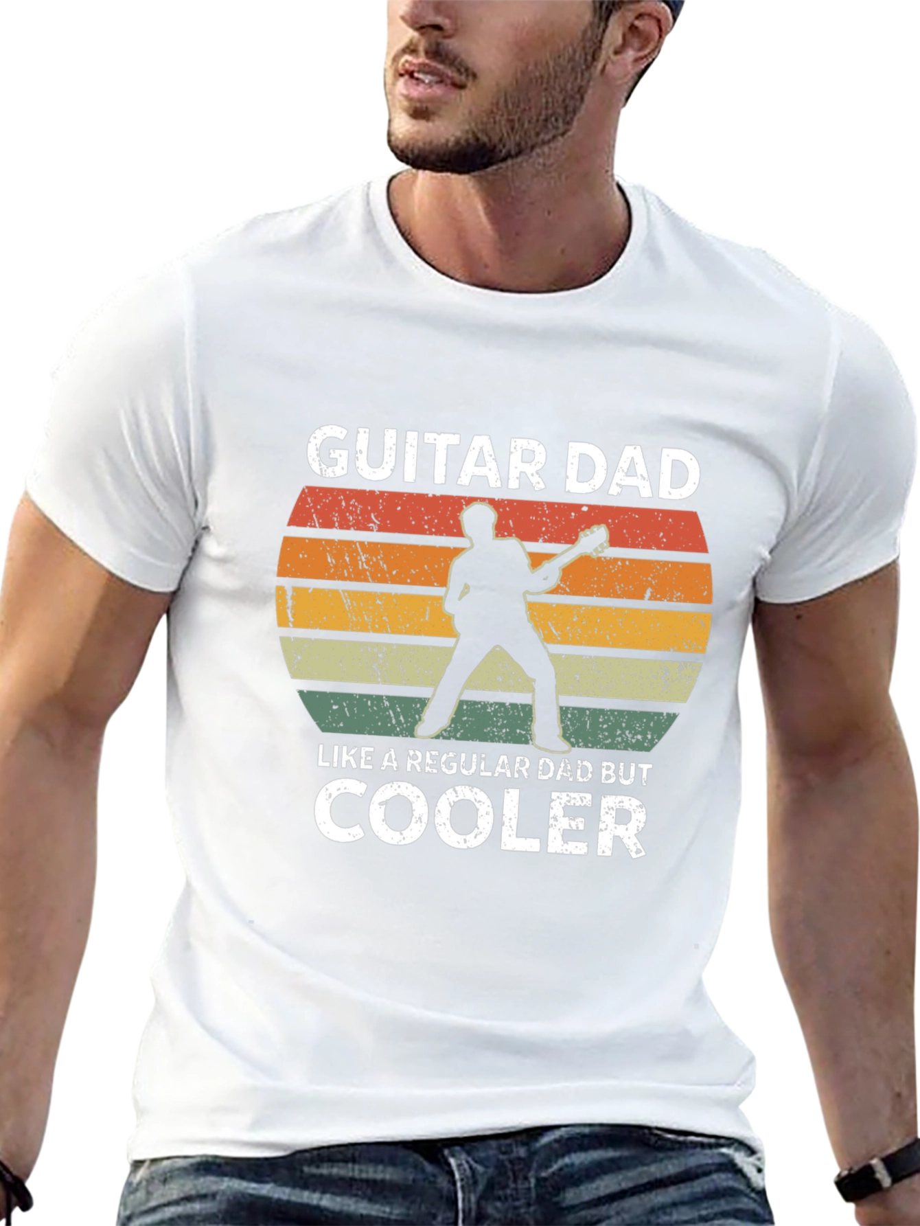Black Guitar Dad T-Shirt - Cooler Than Regular Dads view 13