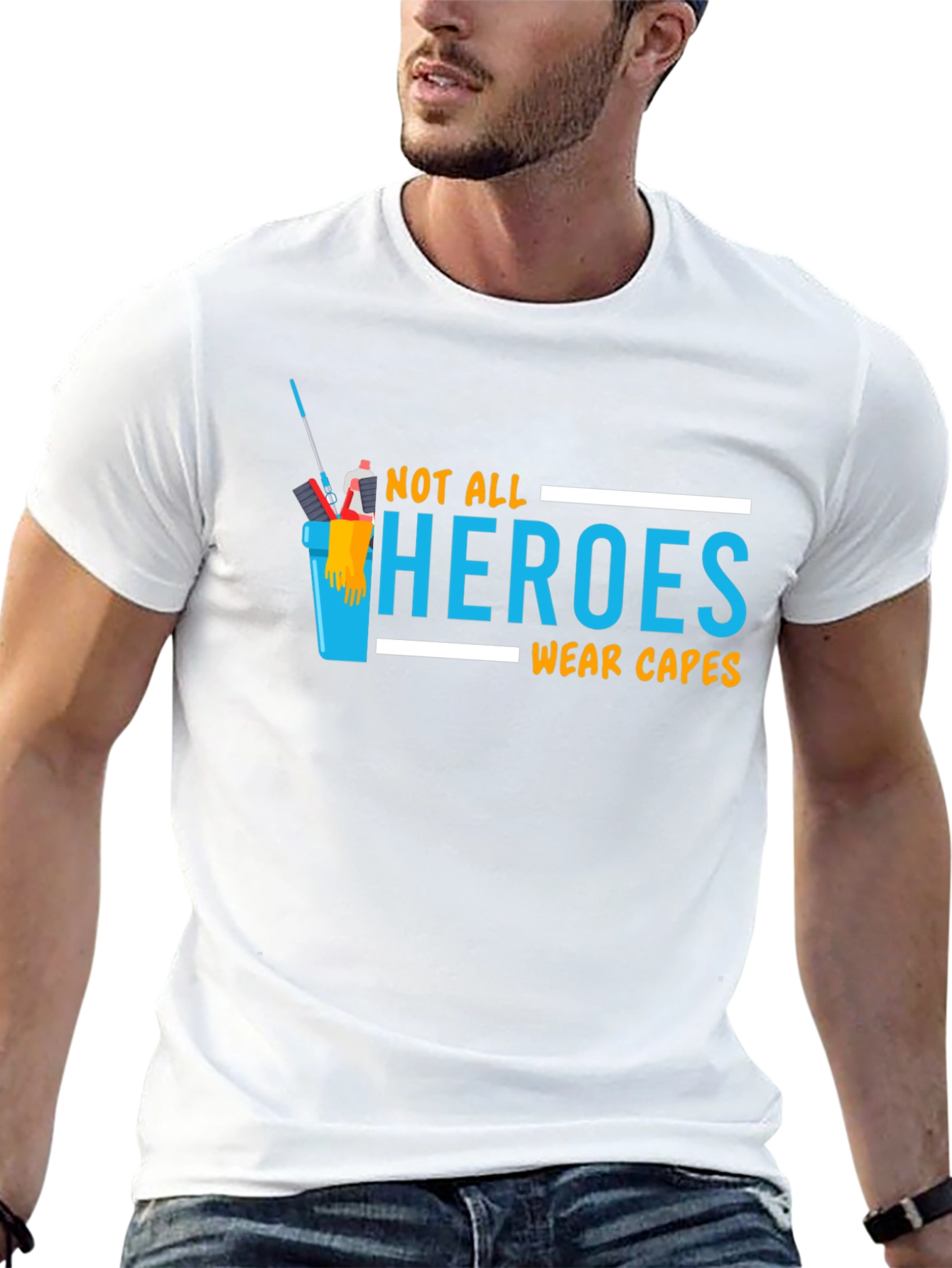 Black Not All Heroes Wear Capes T-Shirt view 13
